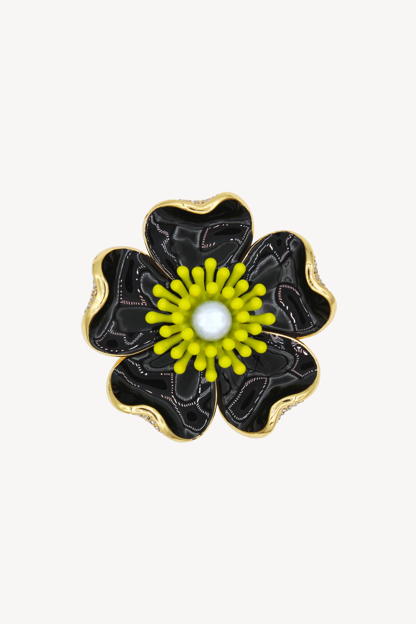 BROCHE FLEURS NOIRE