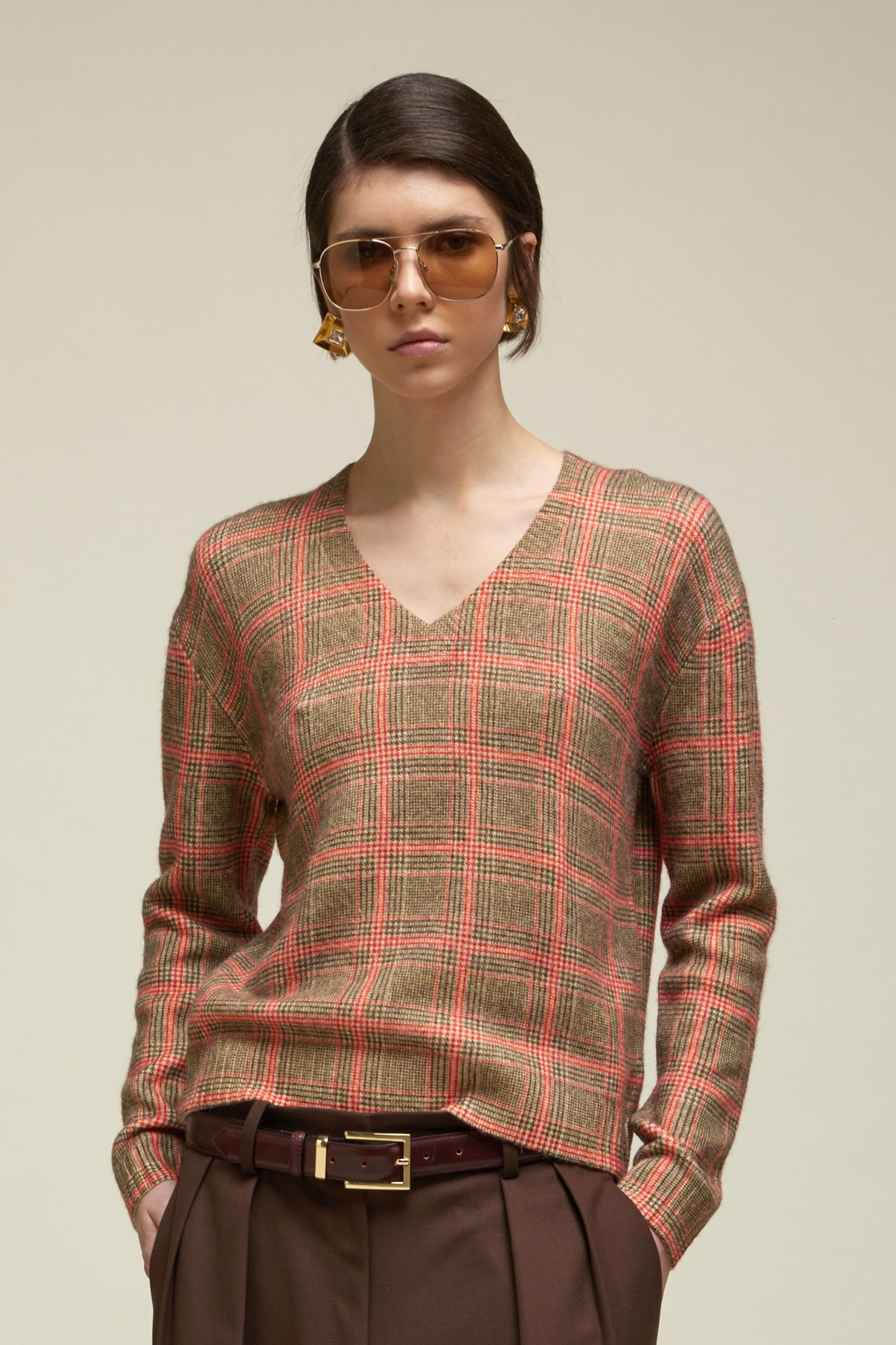 PULL V PRINCE DE GALLES CHOCO