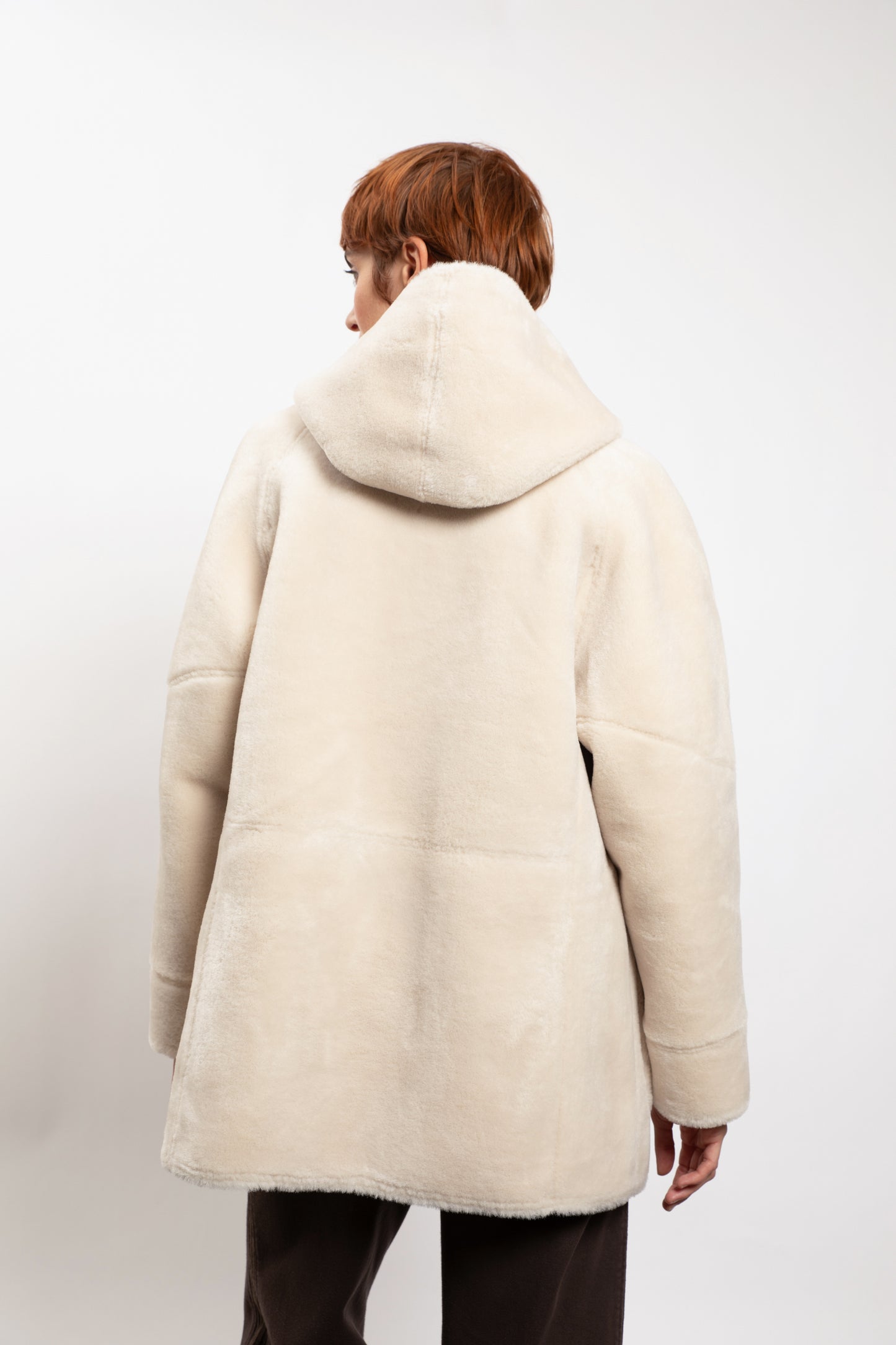 PARKA REVERSIBLE EN FAUX FUR ÉCRUE