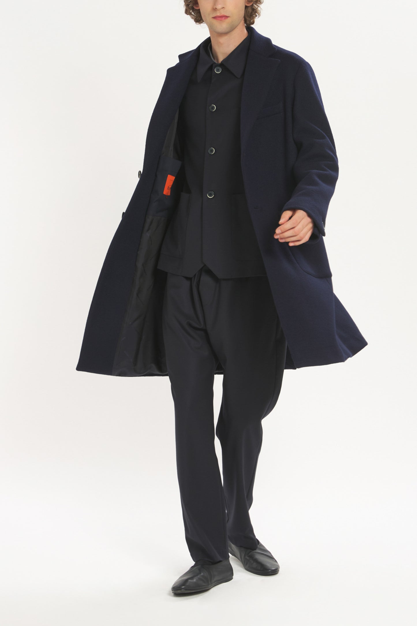 MANTEAU EN LAINE MARINE