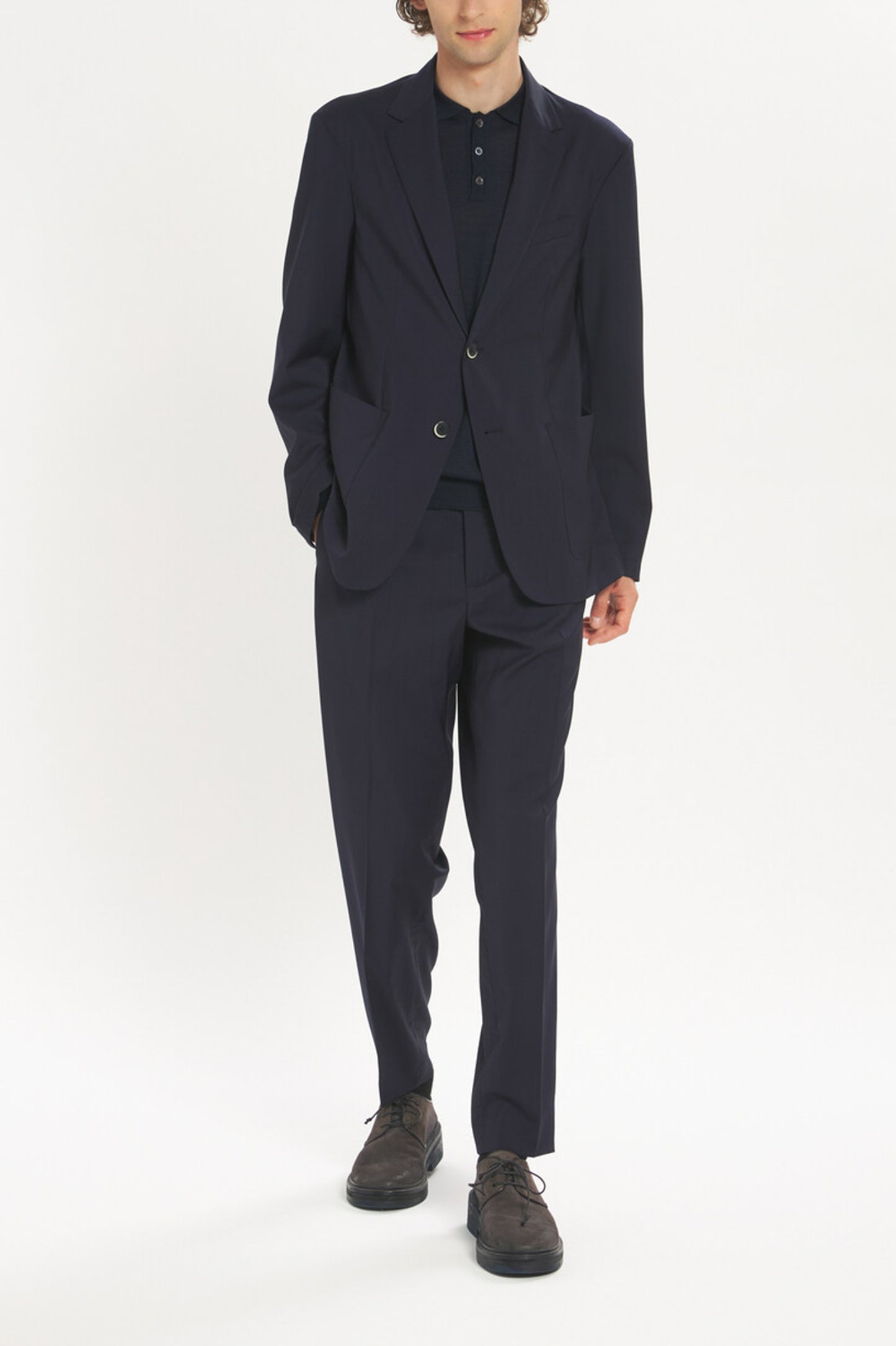 PANTALON EN LAINE FROIDE MARINE