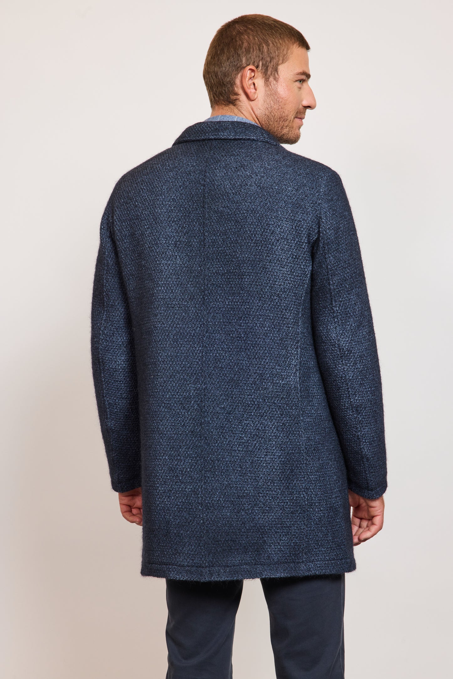 MANTEAU LAINE BLANCHIE INDIGO