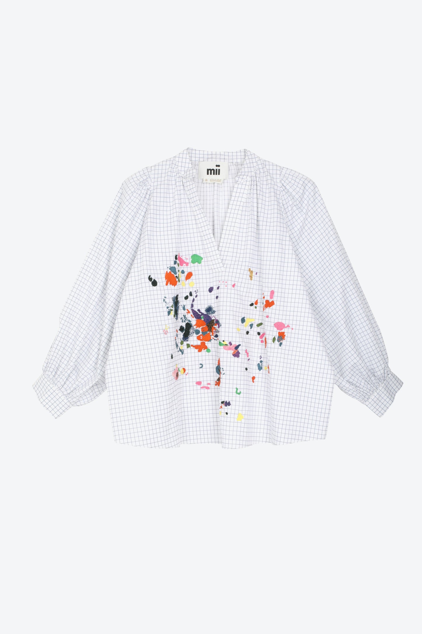 BLOUSE BRODÉE ABSTRAITE BLANCHE