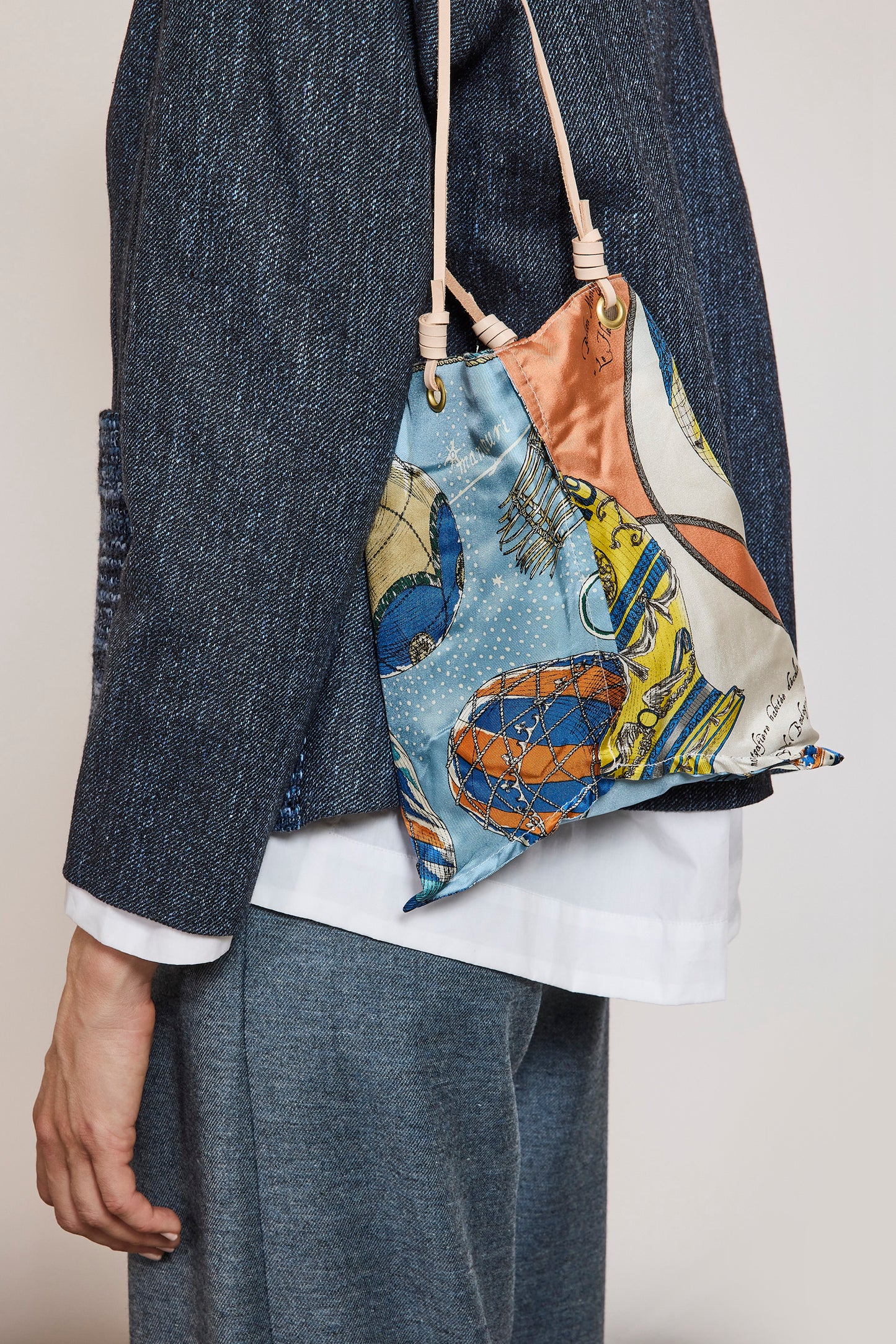 MINI SAC EN SOIE REVERSIBLE DENIM
