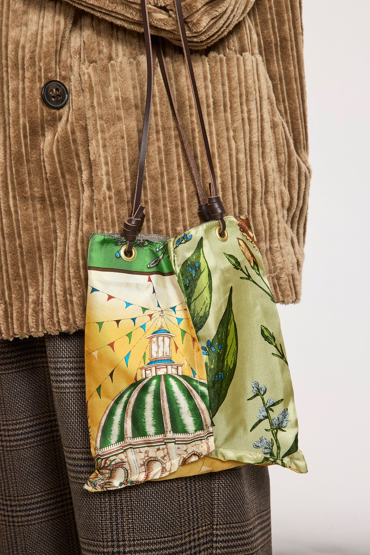 MINI SAC EN SOIE REVERSIBLE VERT