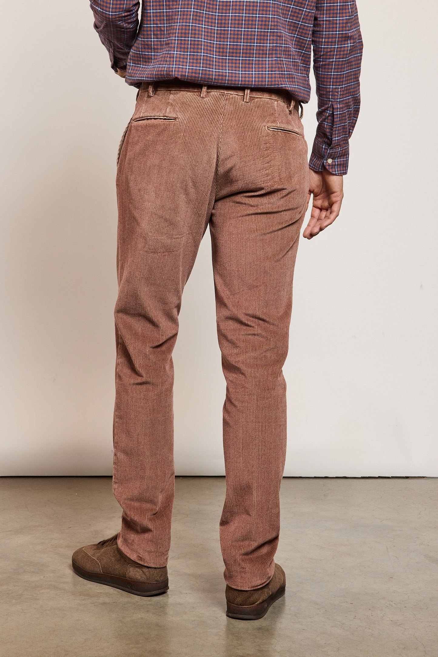 PANTALON EN VELOURS VANISÉ ORANGE