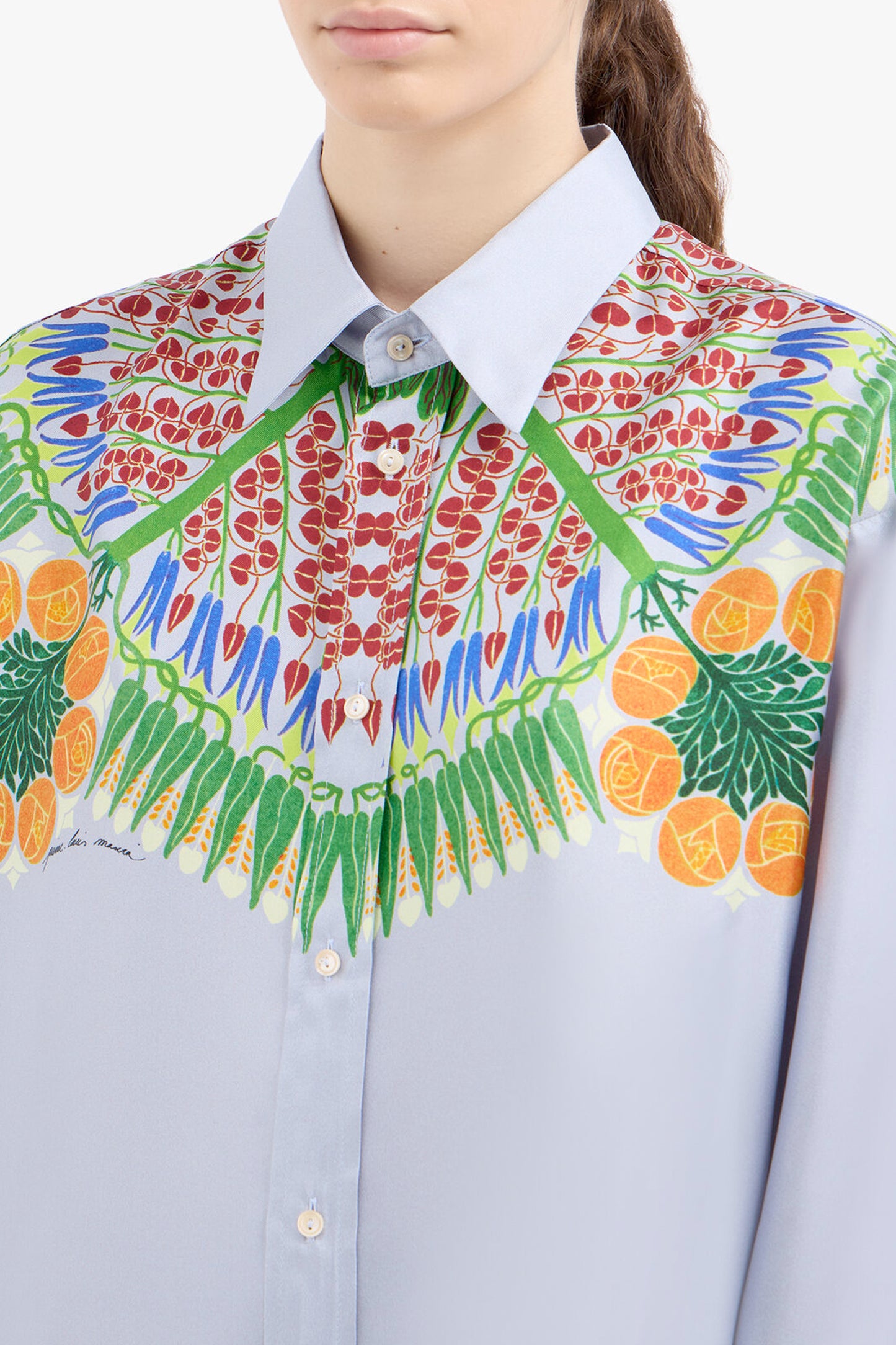 CHEMISE EN SOIE BLEUE