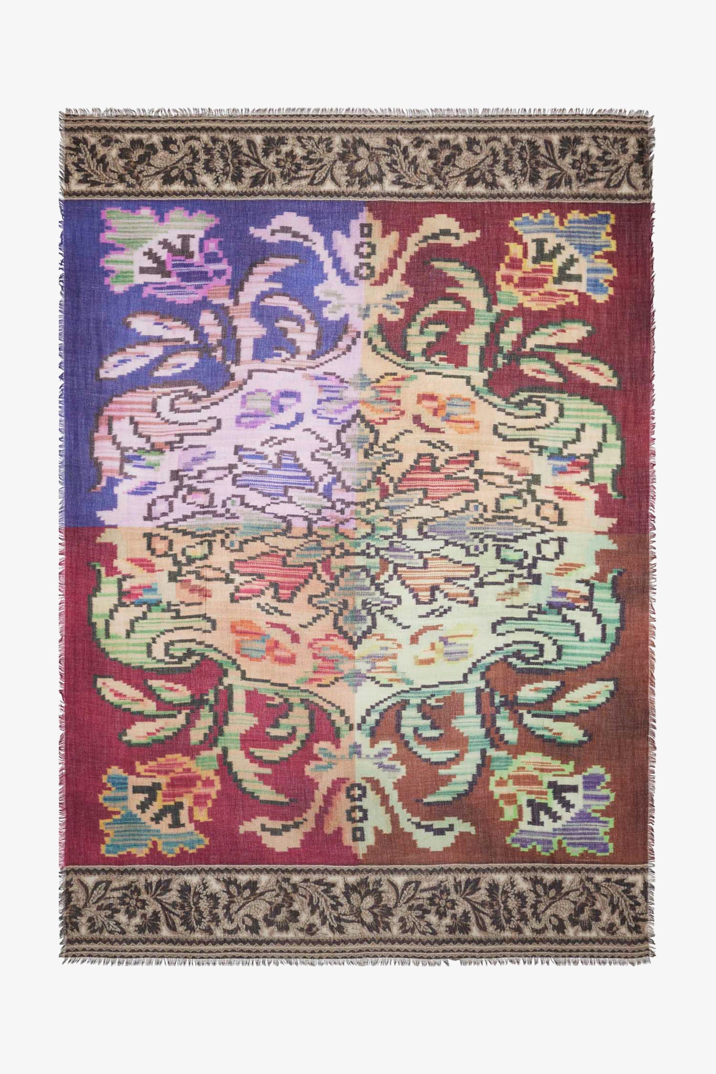 ECHARPE EN GAZE DE CACHEMIRE MULTICOLORE