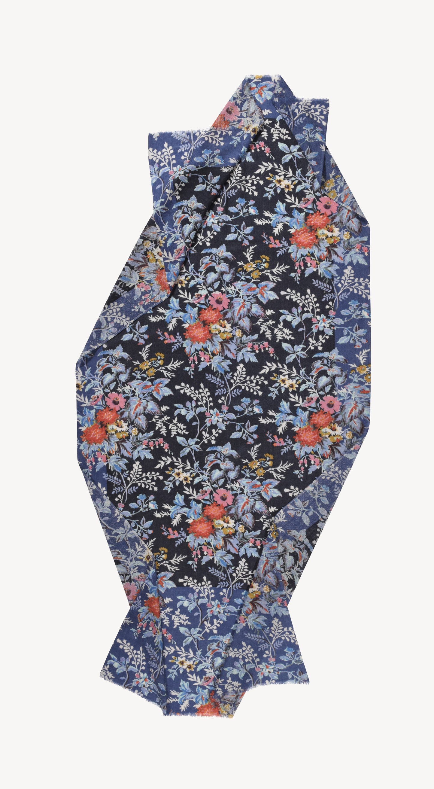 ECHARPE FLEURS INDIGO