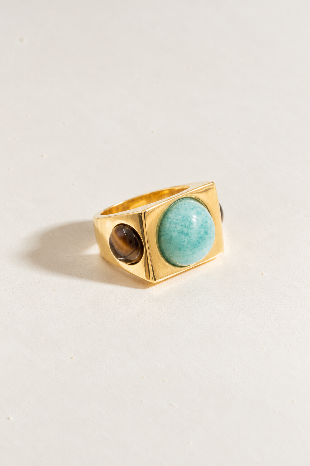 BAGUE TRIO OR TURQUOISE