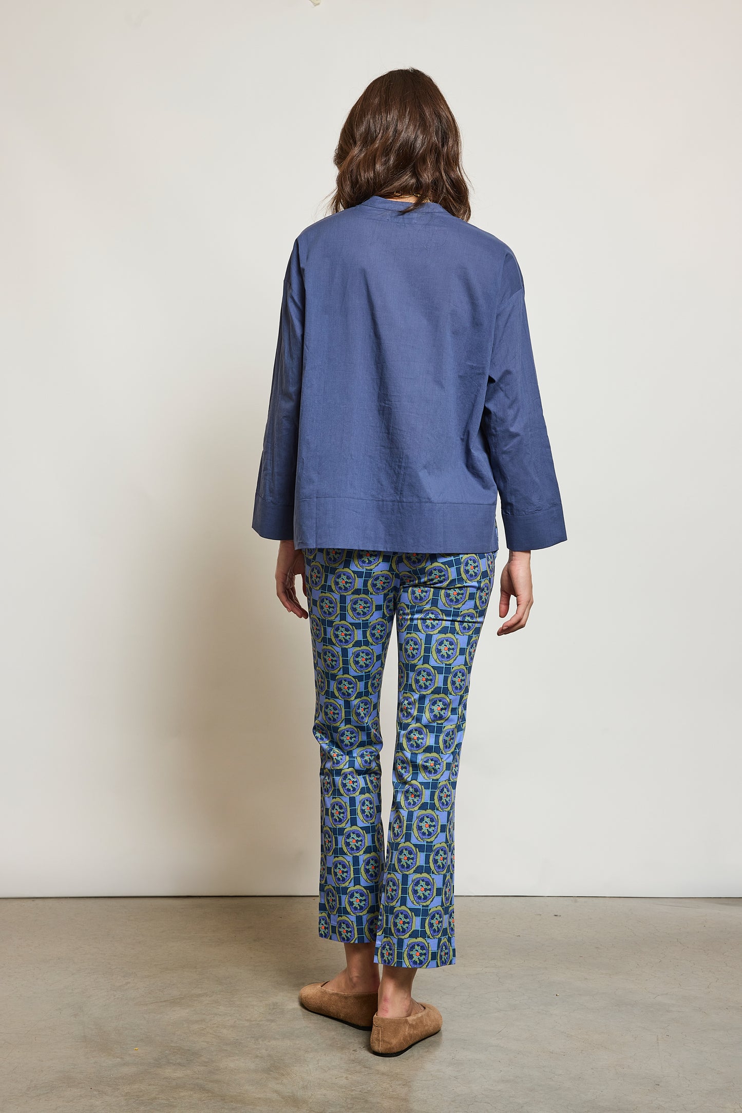 CHEMISE EN VOILE DE COTON ACIER