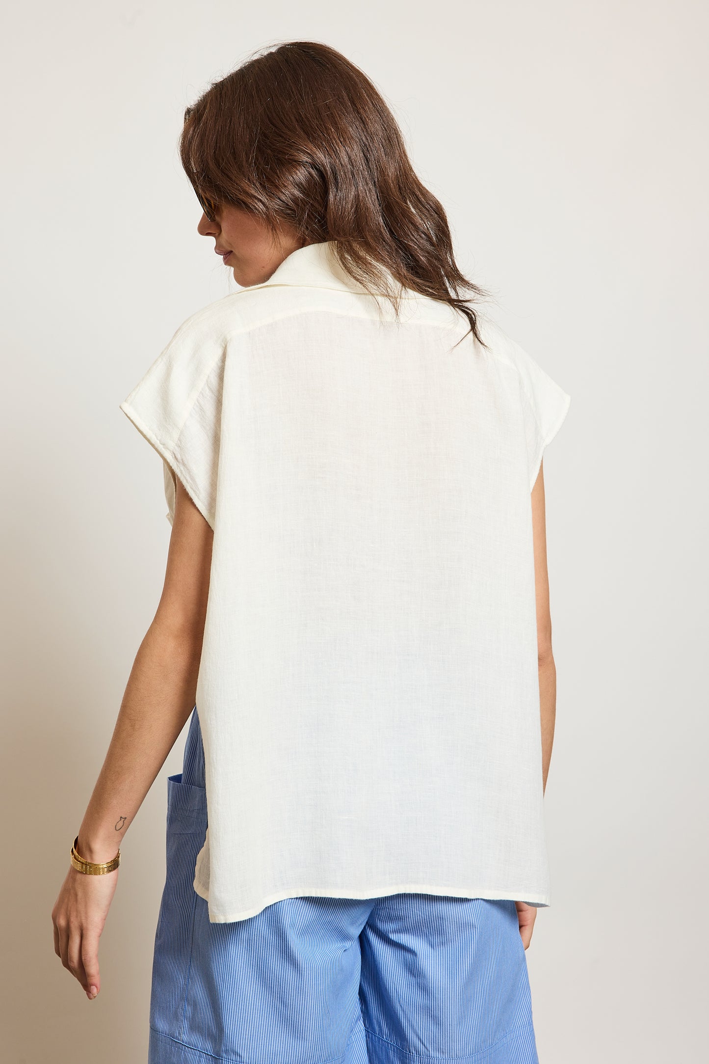 TOP EN LIN TROUSSEAU CHALK