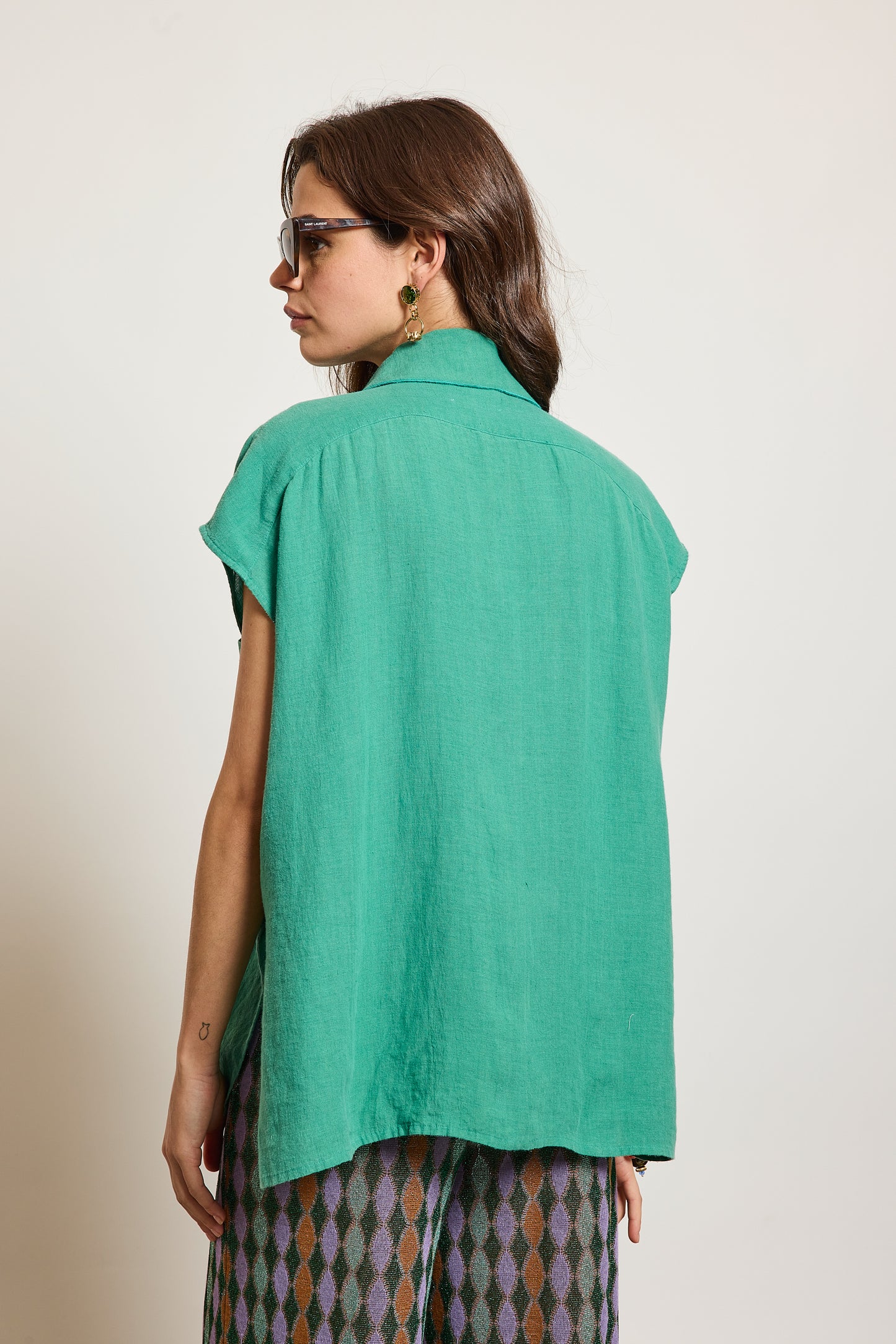 TOP EN LIN TROUSSEAU MENTHE