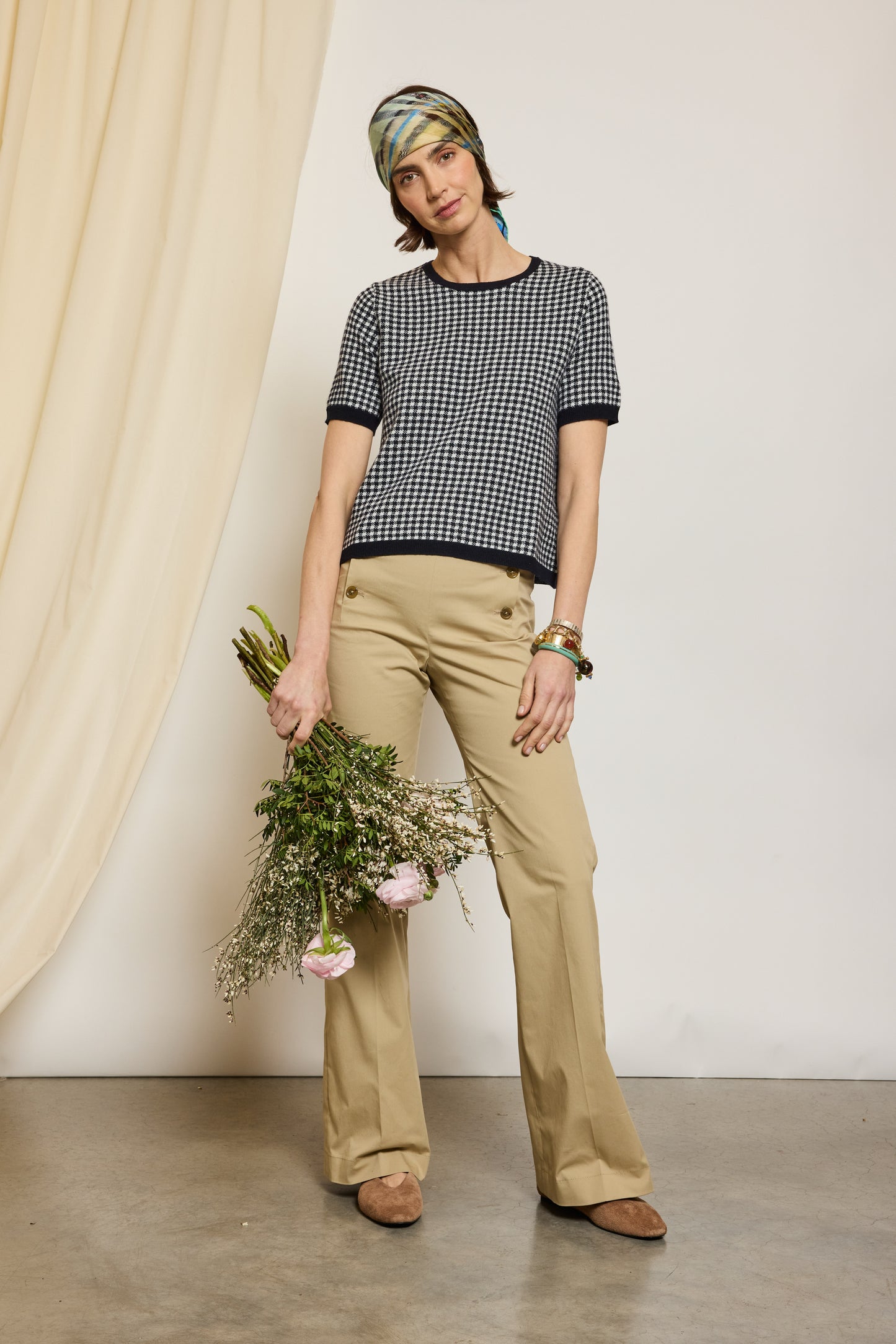 PANTALON À PONT BEIGE