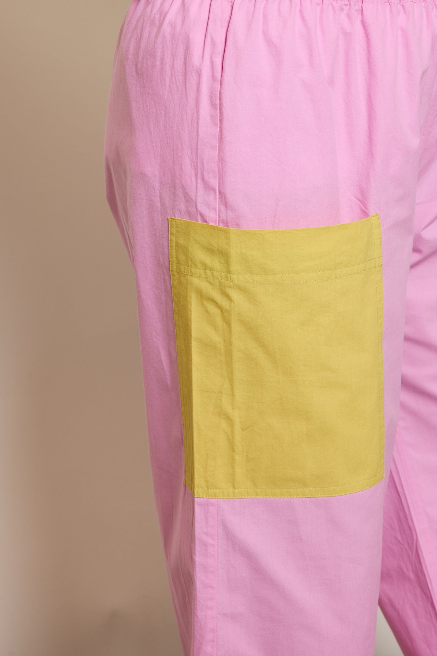 PANTALON BICOLORE ROSE