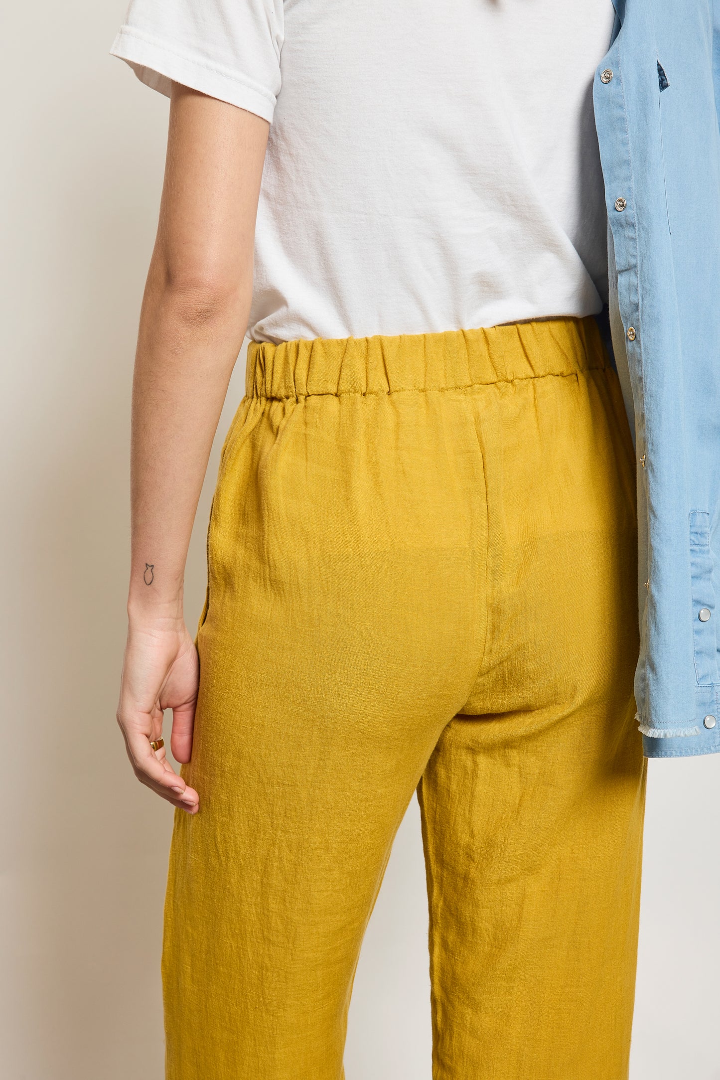 PANTALON EN LIN TROUSSEAU SAFRAN