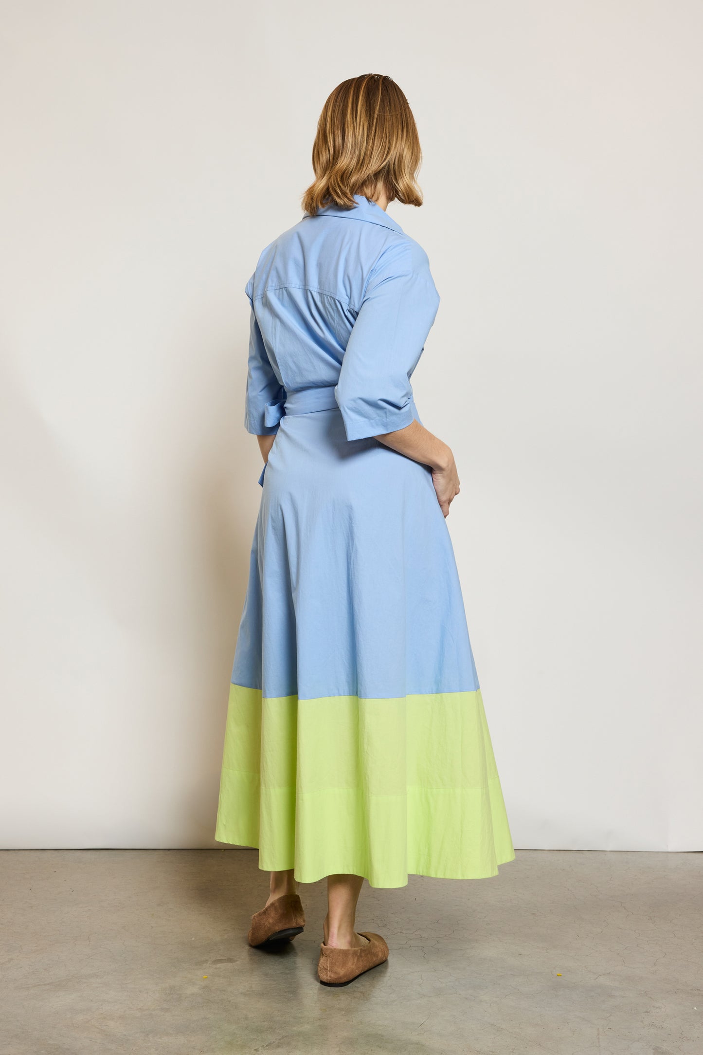 ROBE BICOLORE BLEU
