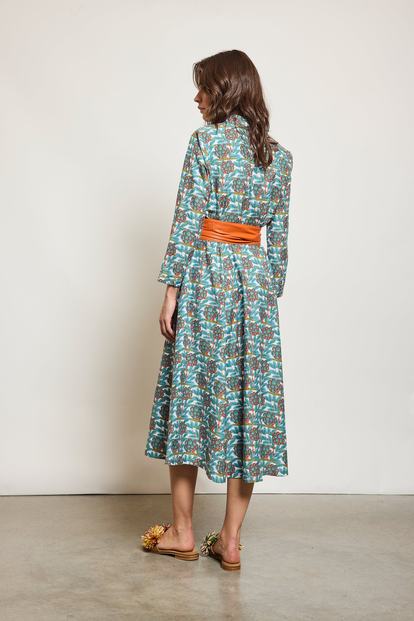 ROBE EN COTON SOIE VERT