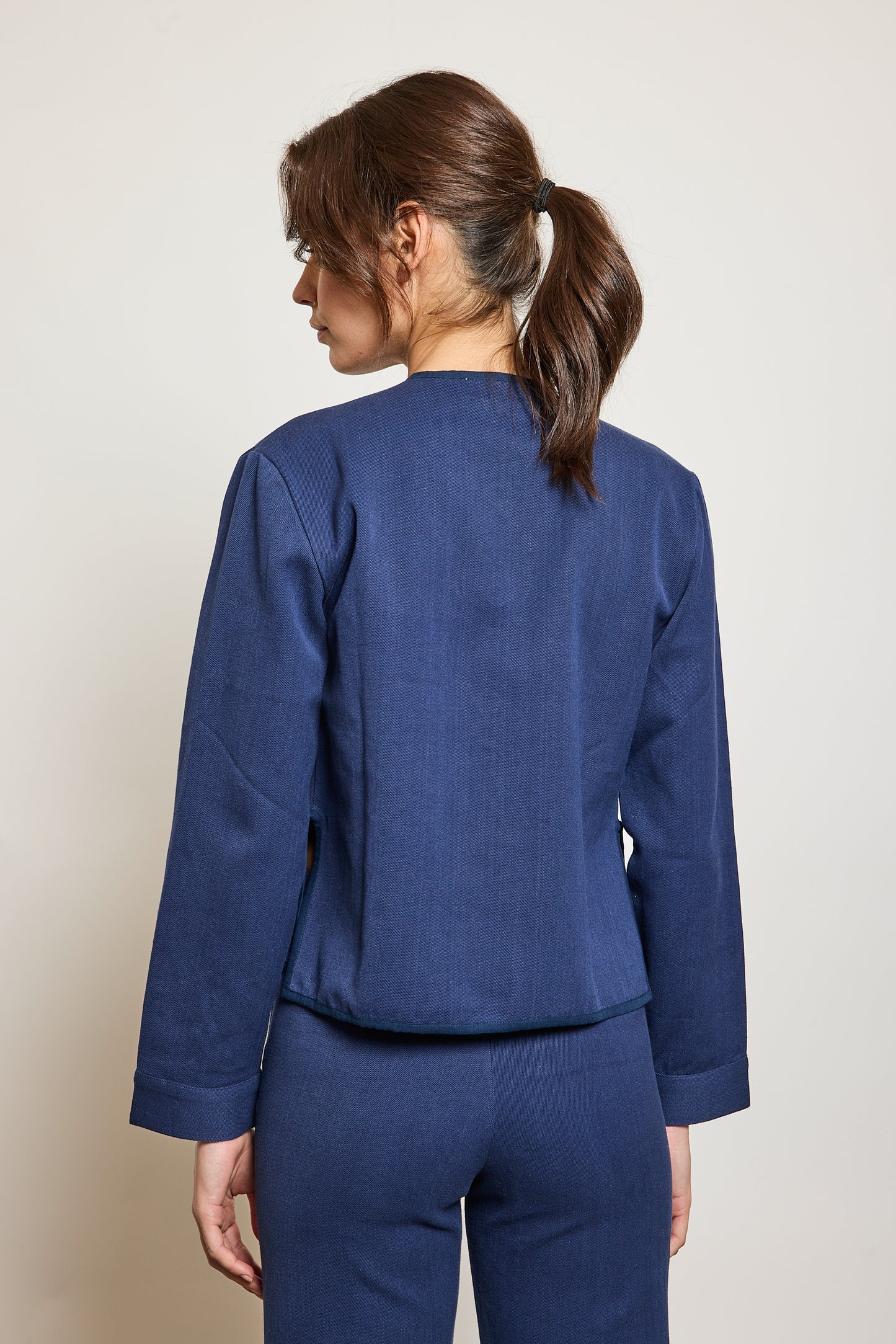 EYELET JACKET NAVY