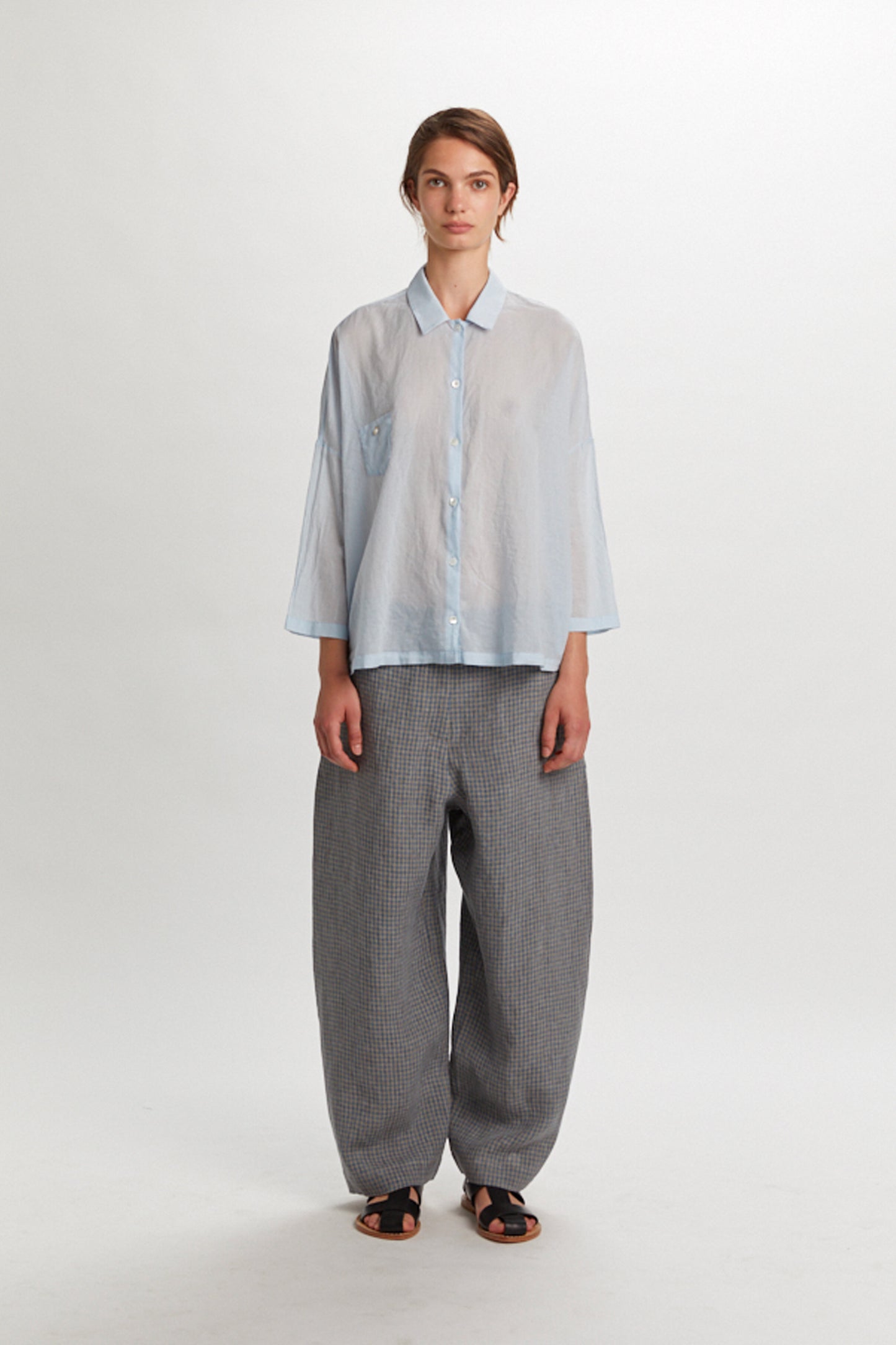 COTTON VEIL SHIRT SKY BLUE
