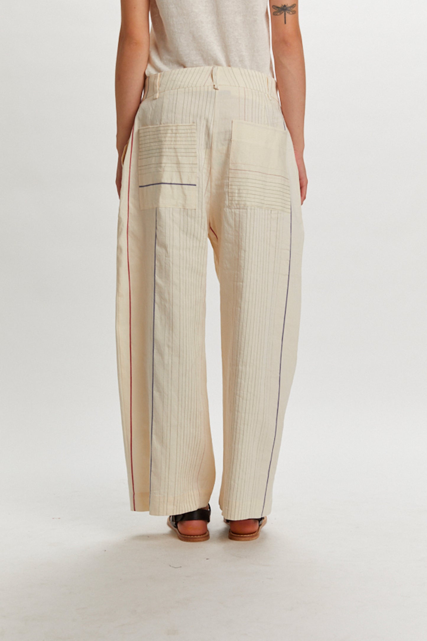 PANTALON EN LIN COTON BLANC