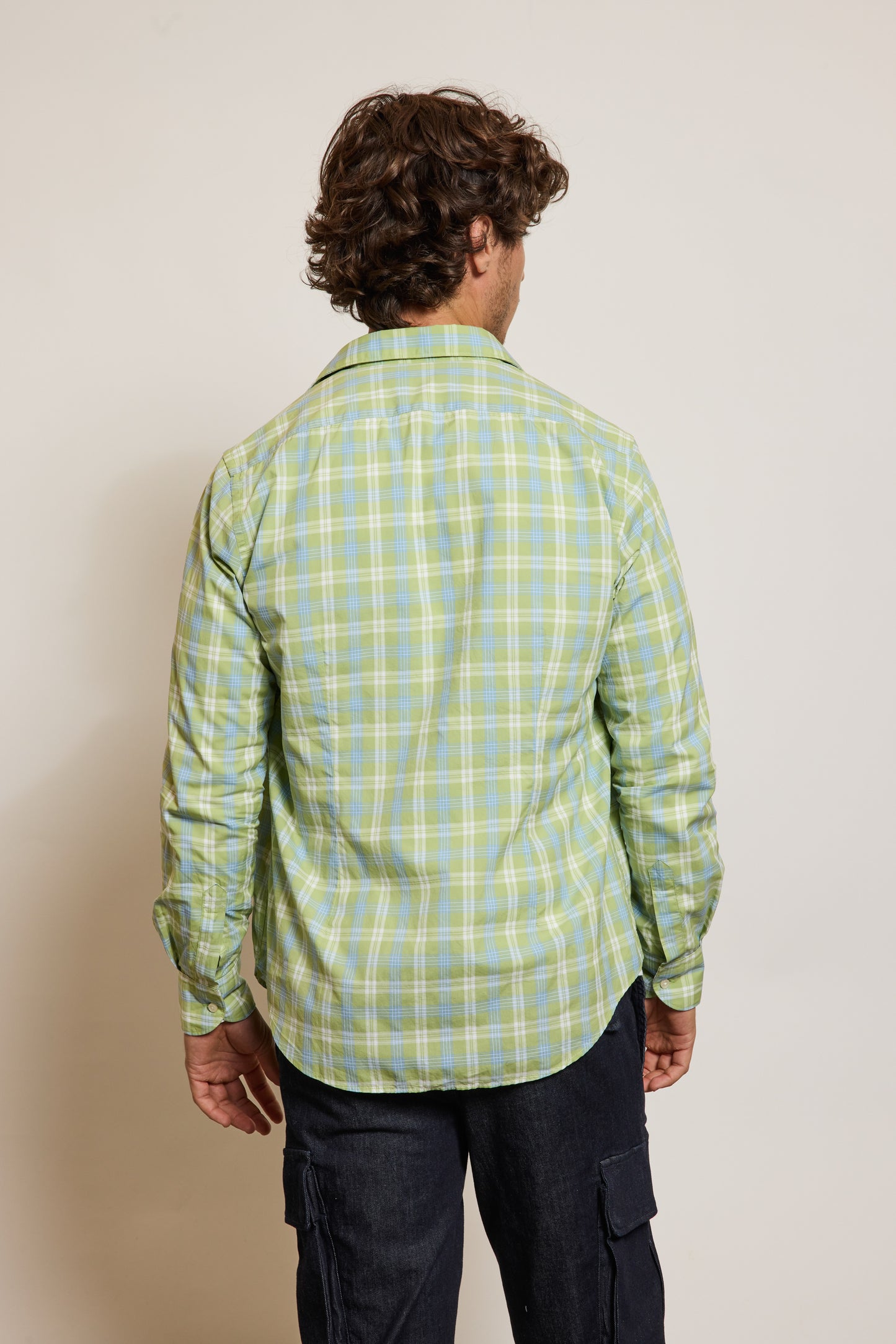 CHEMISE AJUSTÉE CARREAUX VERTS