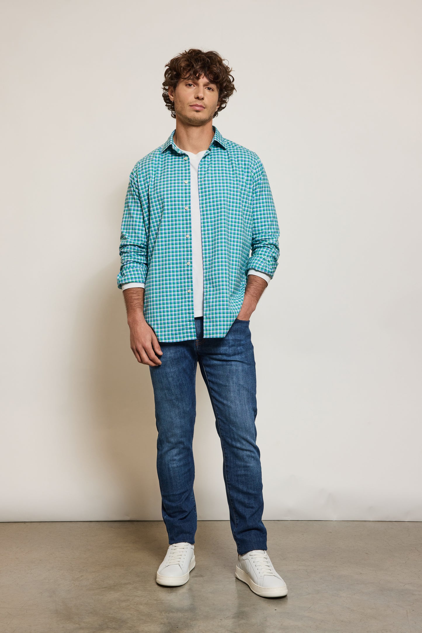 CHEMISE AJUSTÉE CARREAUX BICOLORES