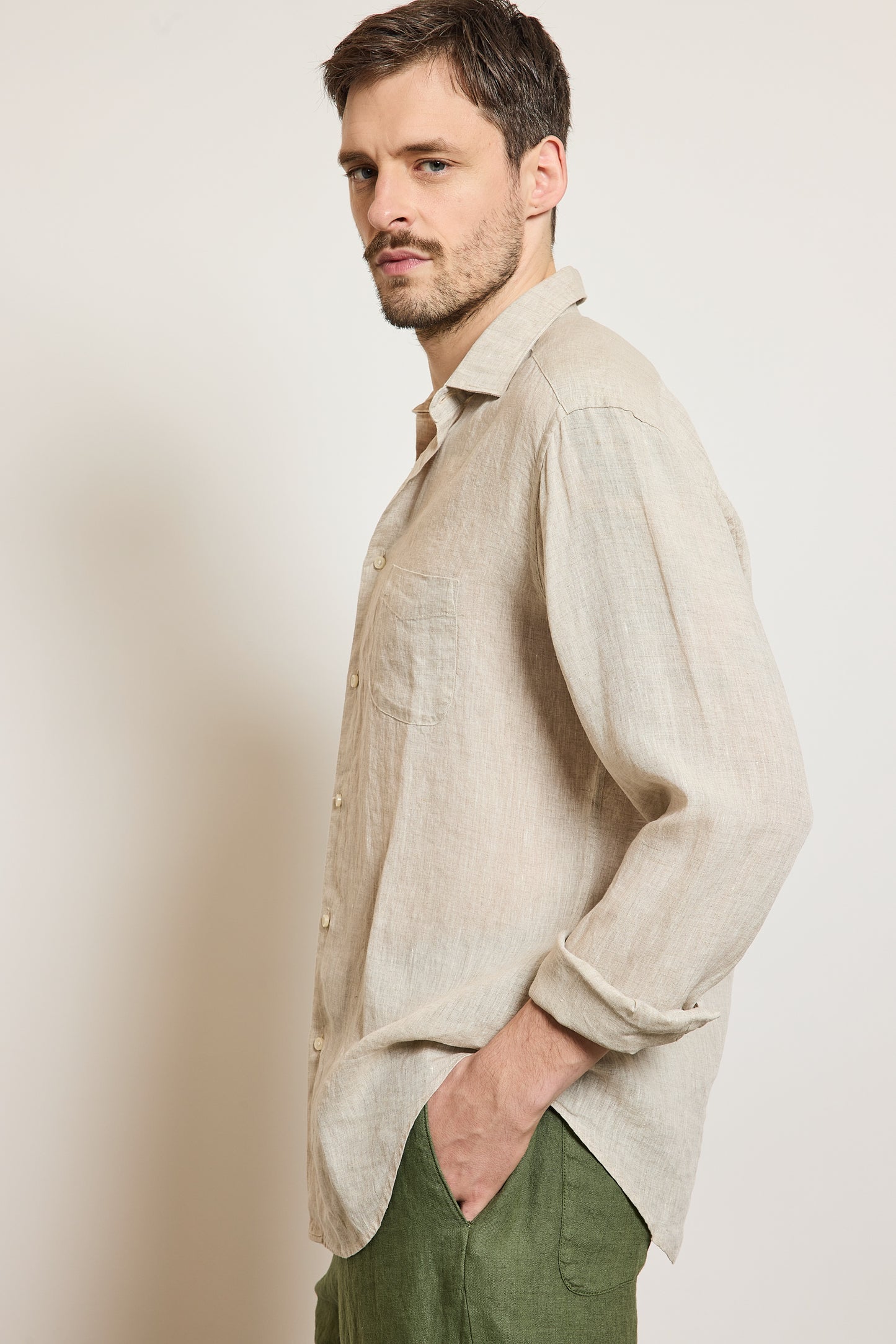 CHEMISE AJUSTÉE EN LIN FICELLE