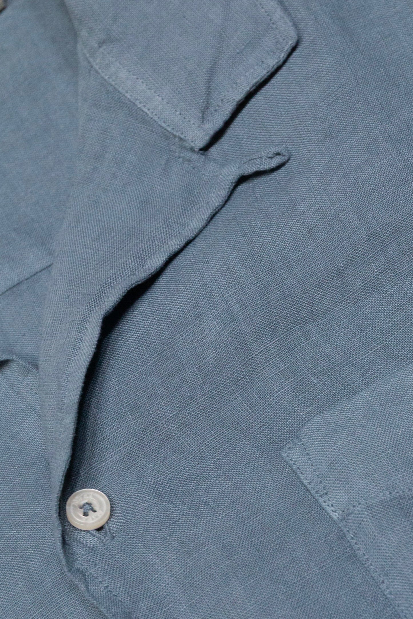 LINEN BOWLING SHIRT BLUE