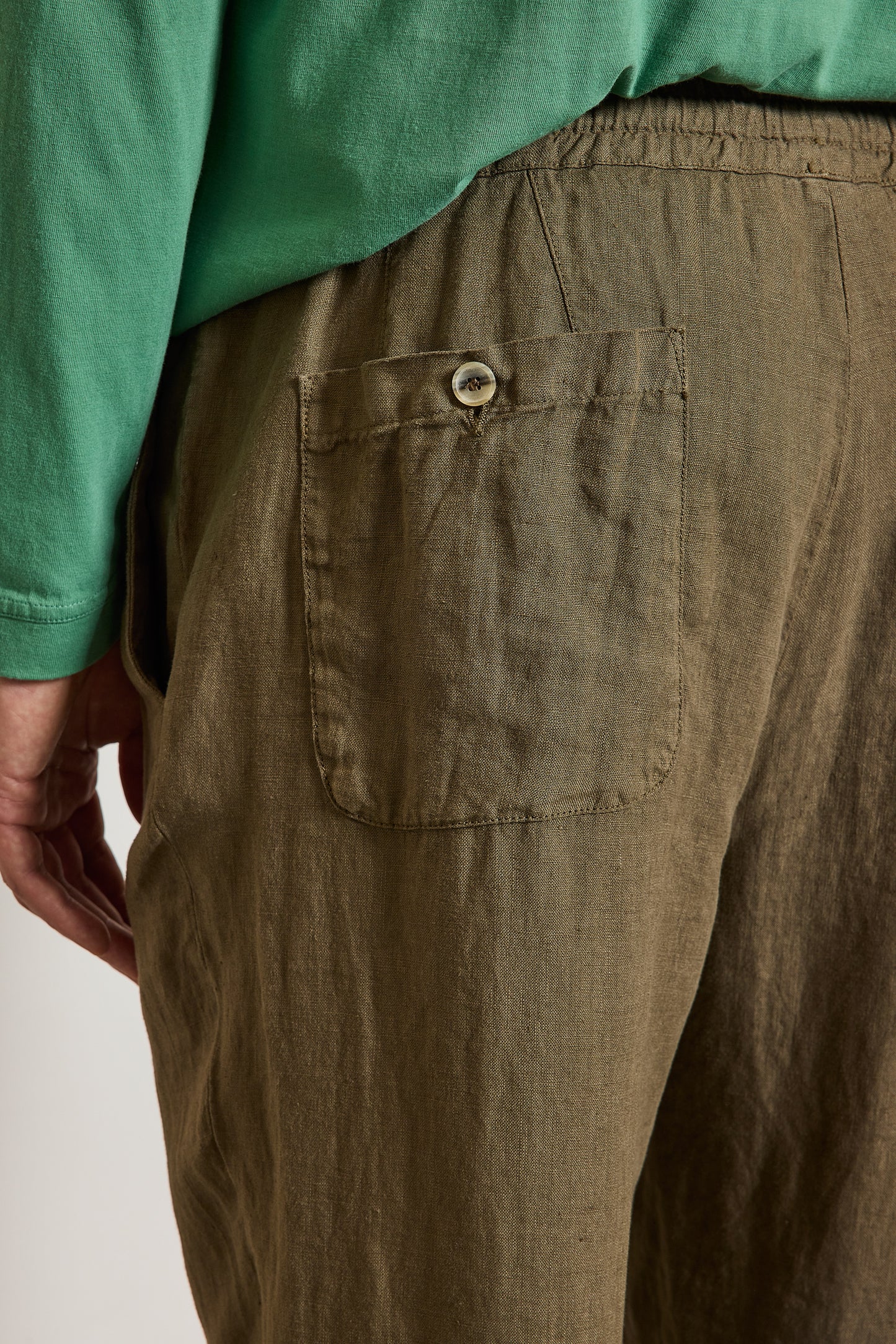 PANTALON EN LIN BRONZE