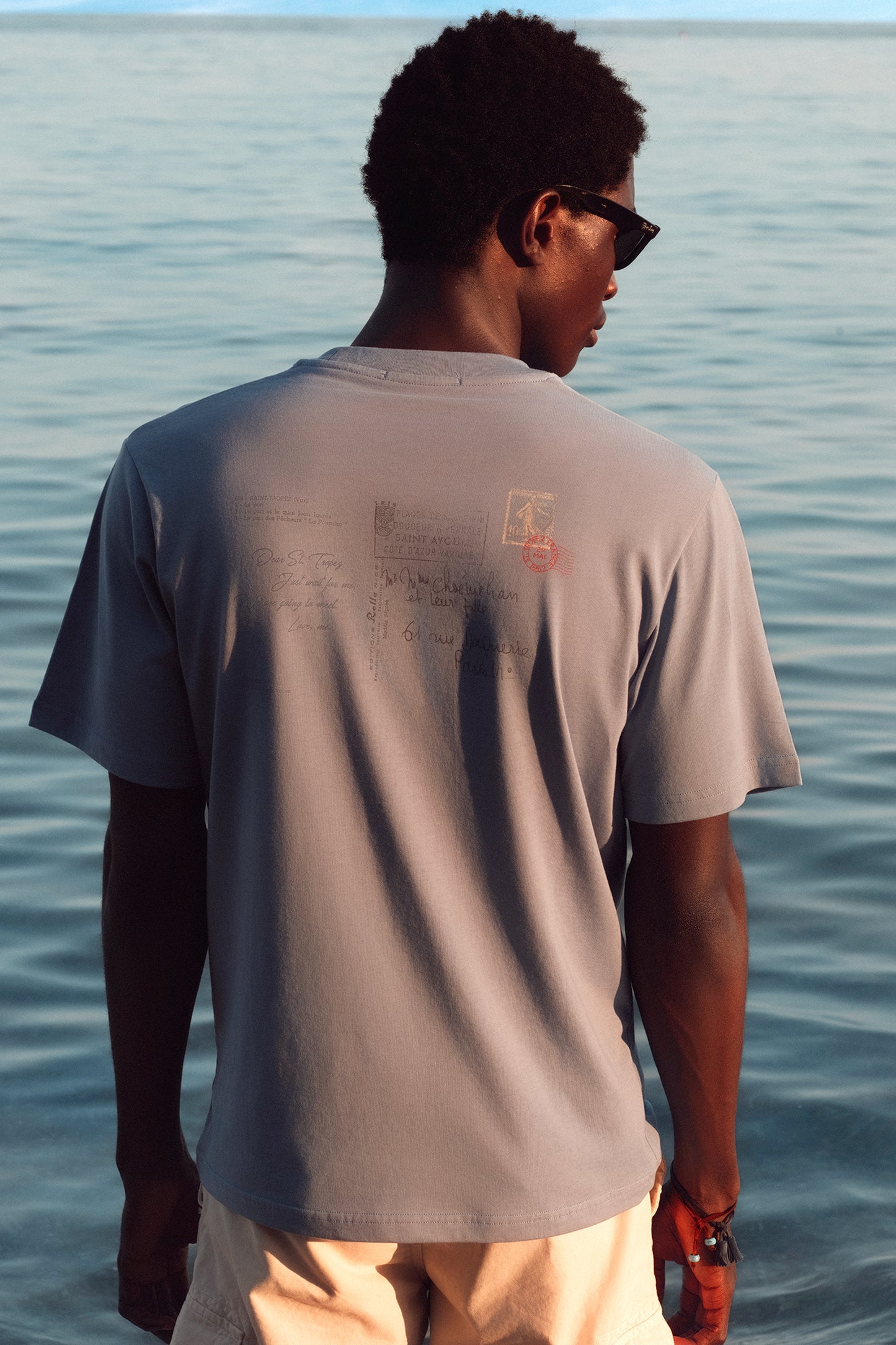 POSTCARD T-SHIRT BLUE