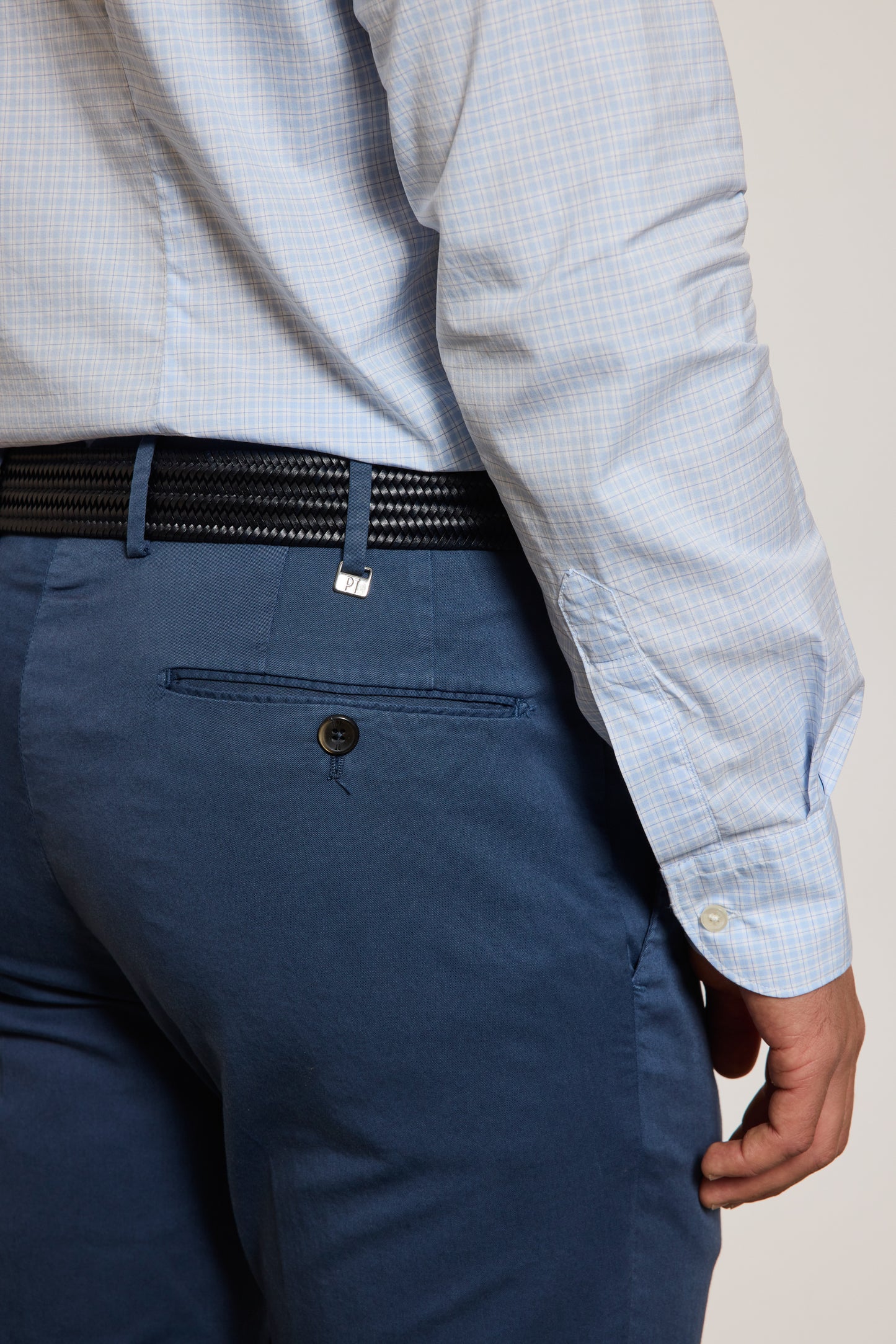 PANTALON EN GABARDINE SLIM FIT INDIGO