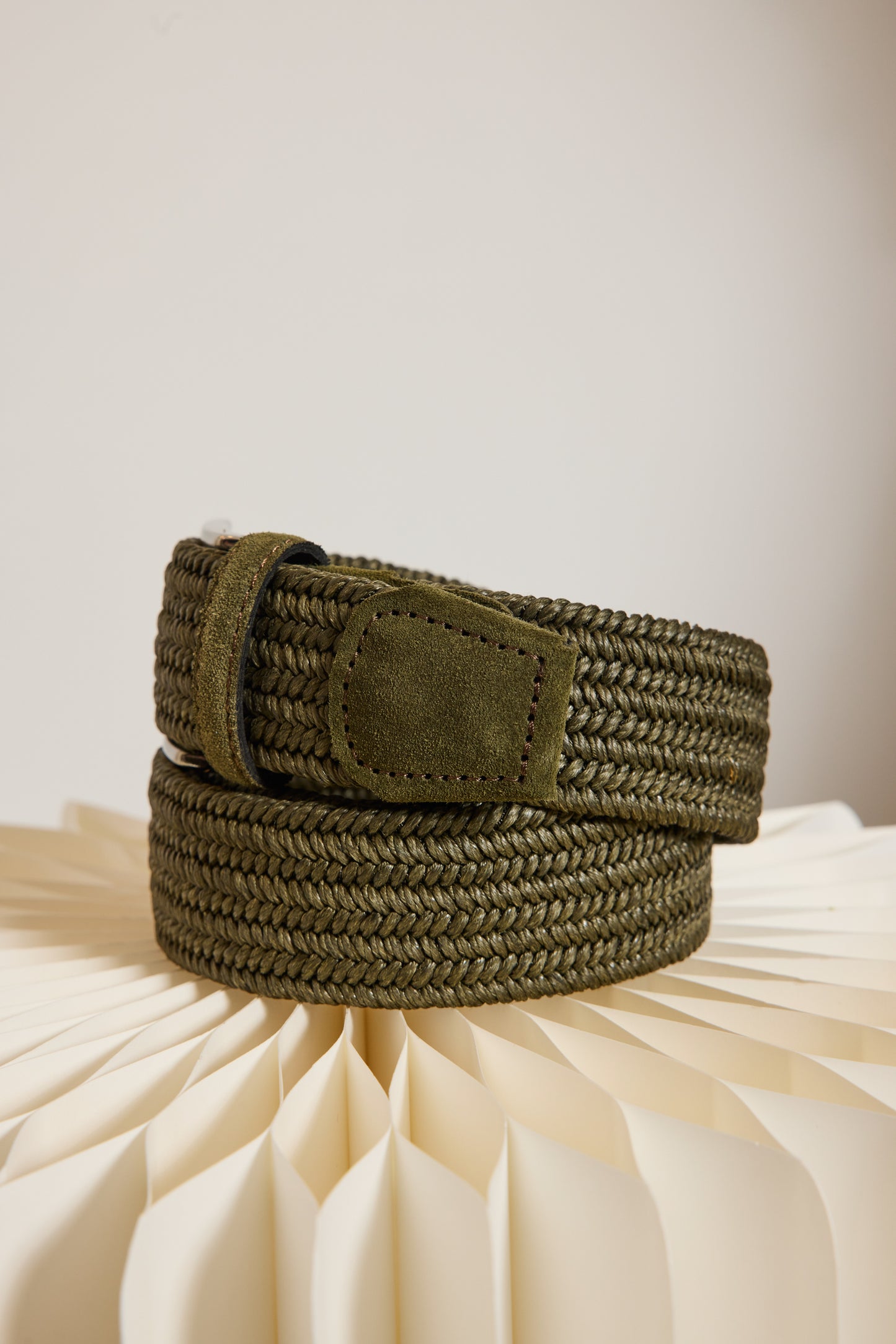 CEINTURE EN LIN KAKI