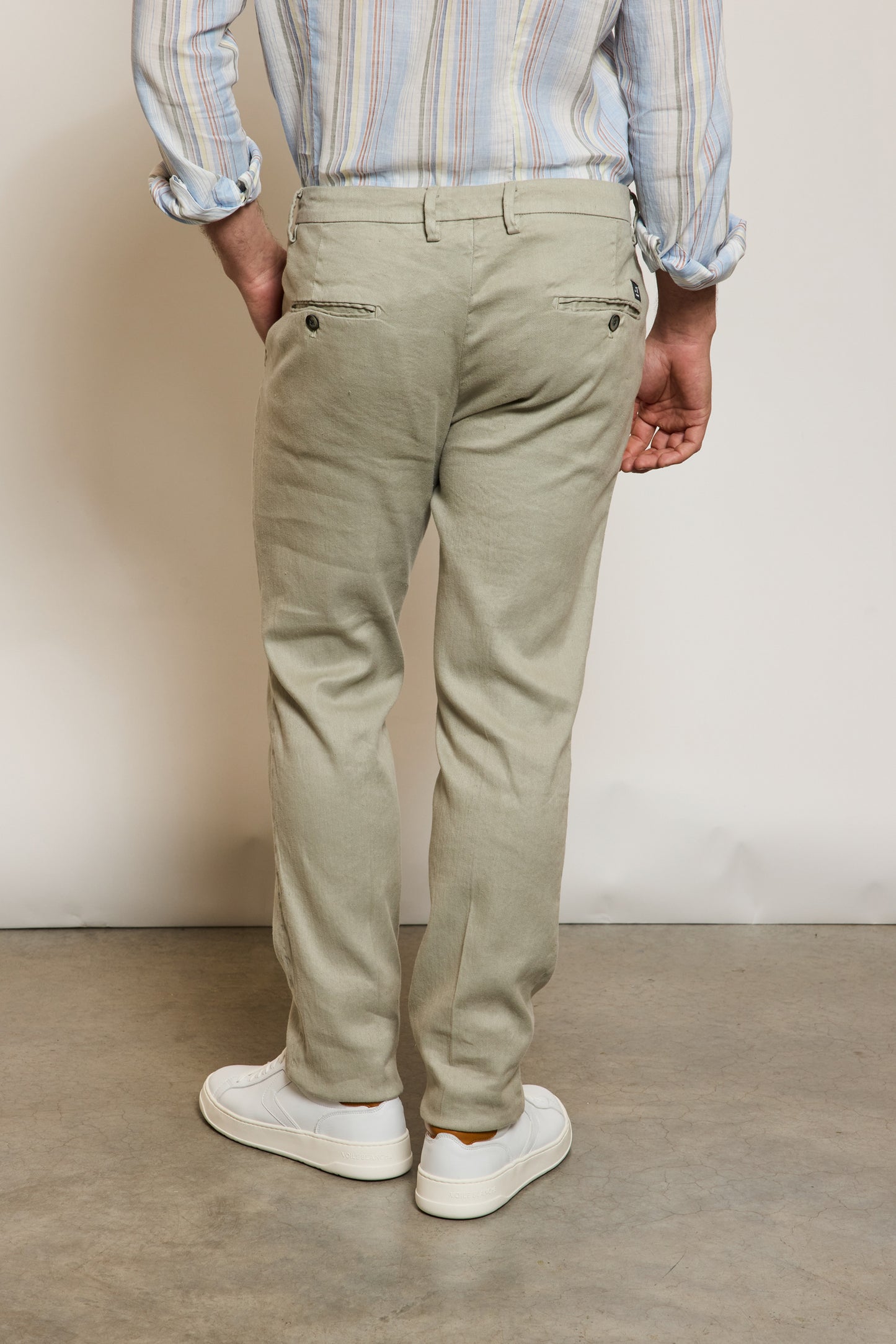 PANTALON EN LIN & COTON KAKI