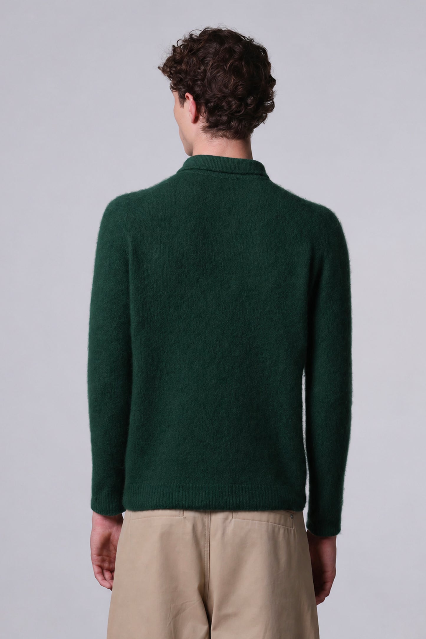 CASHMERE & SILK POLO SHIRT EMERALD