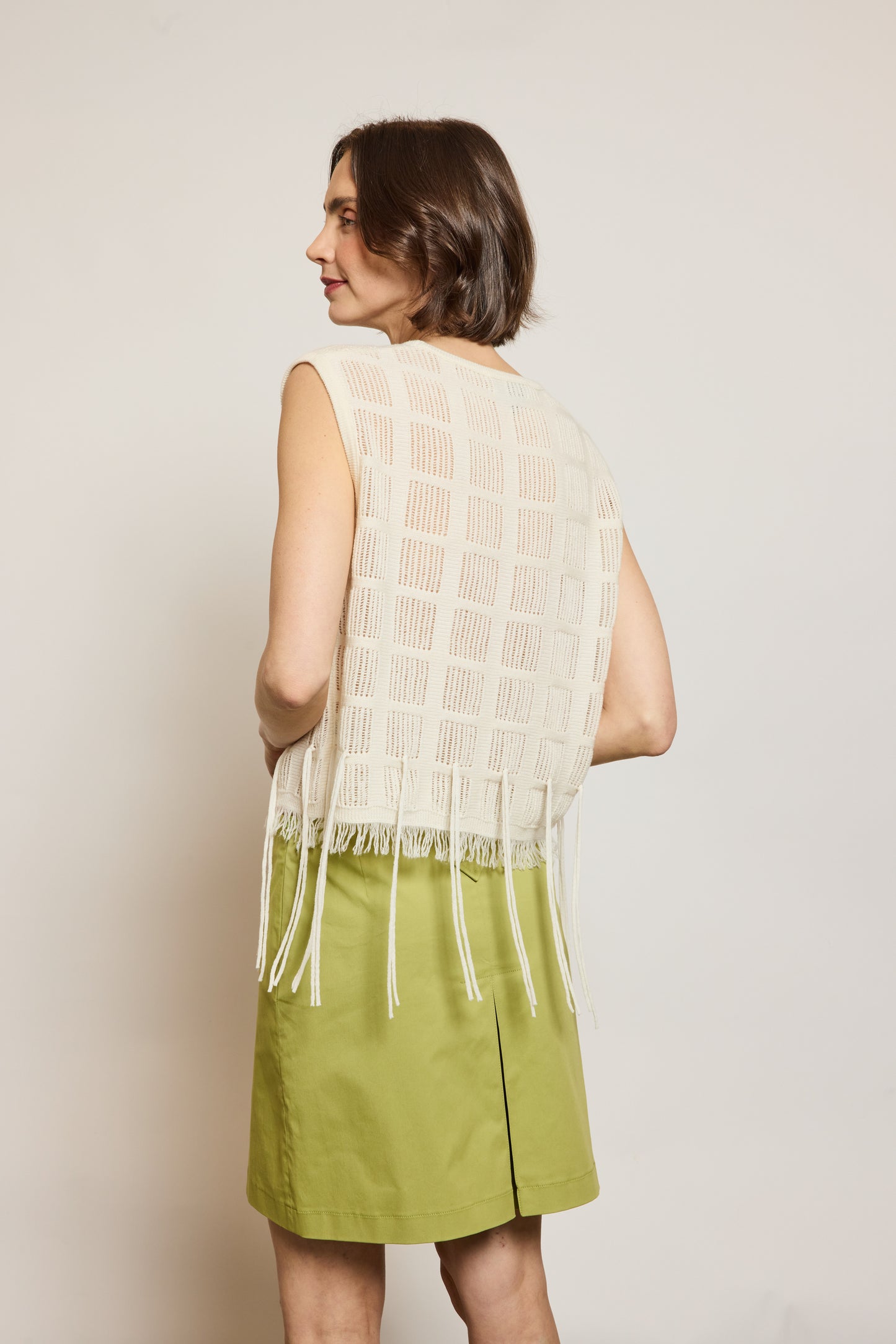 TOP SANS MANCHE ÉCRU