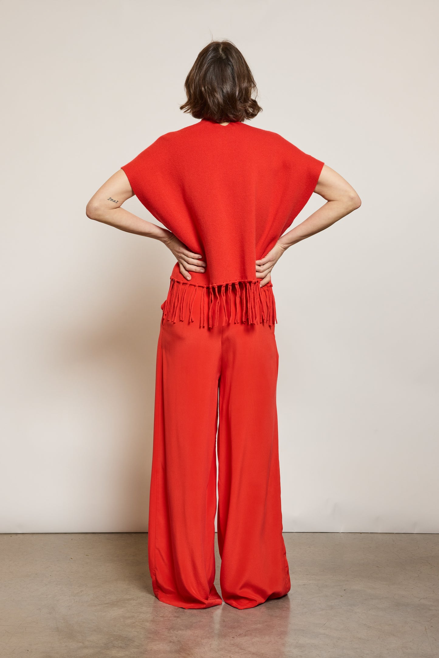 PANTALON EN SOIE COQUELICOT