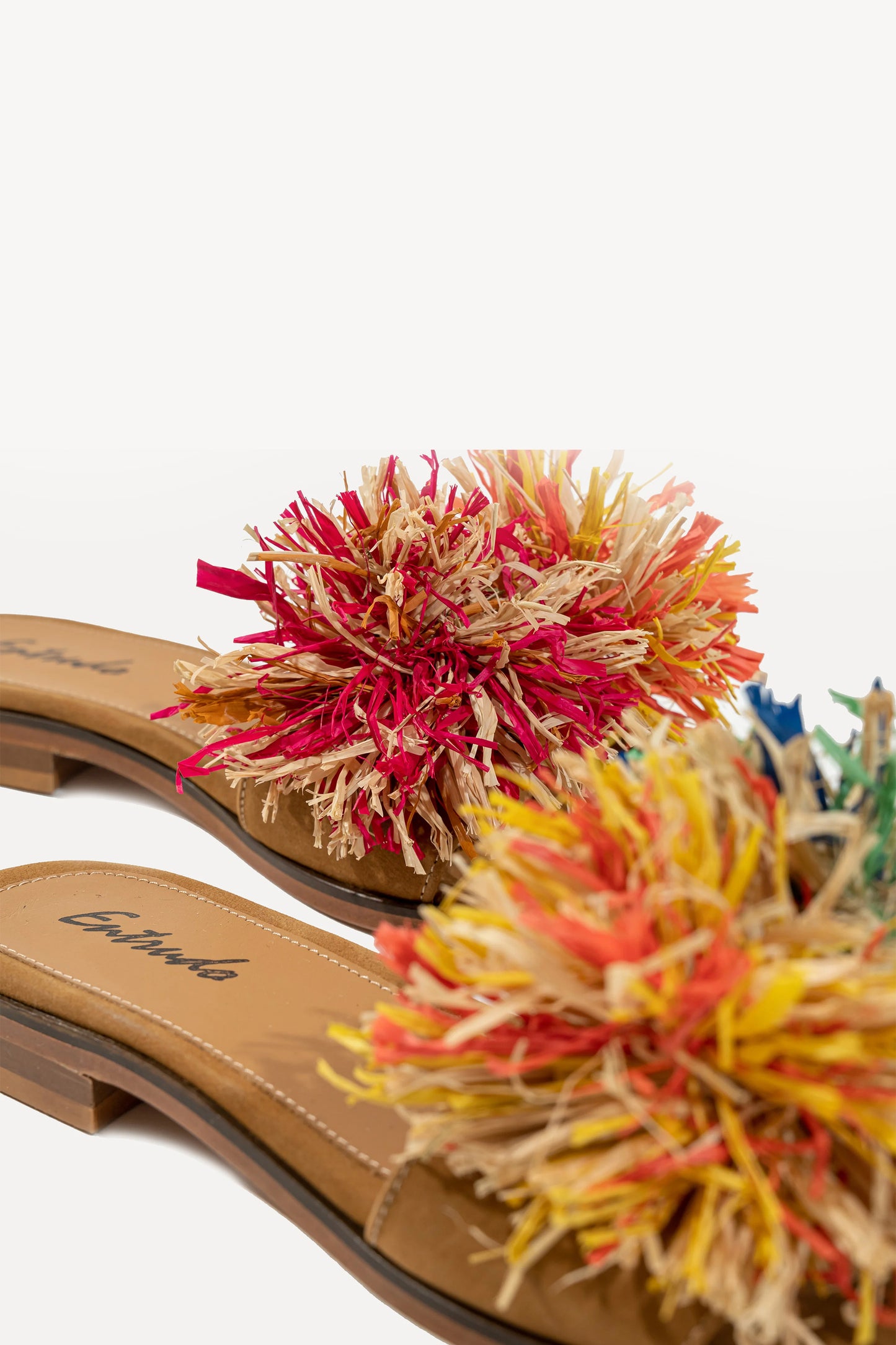 NU-PIEDS EN RAFFIA MULTICOLORE