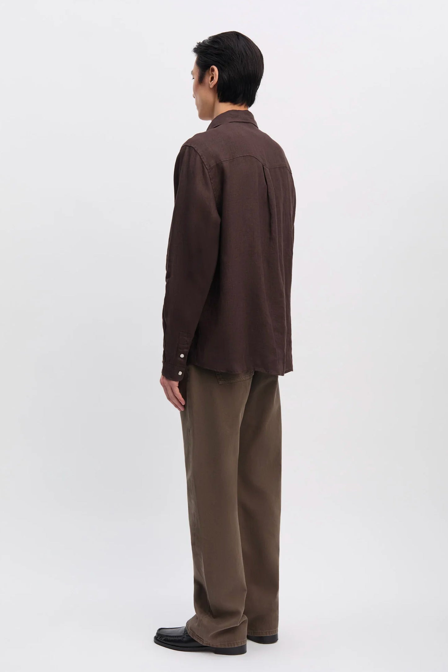 CHEMISE EN LIN CHOCOLAT