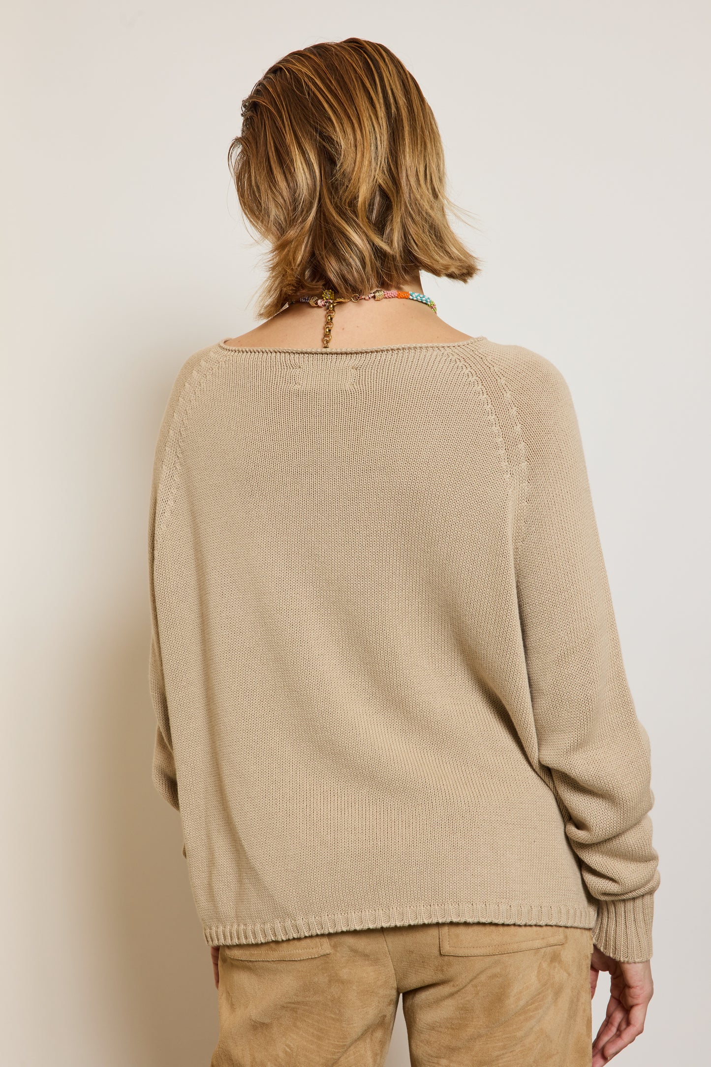 PULL COL BATEAU BEIGE