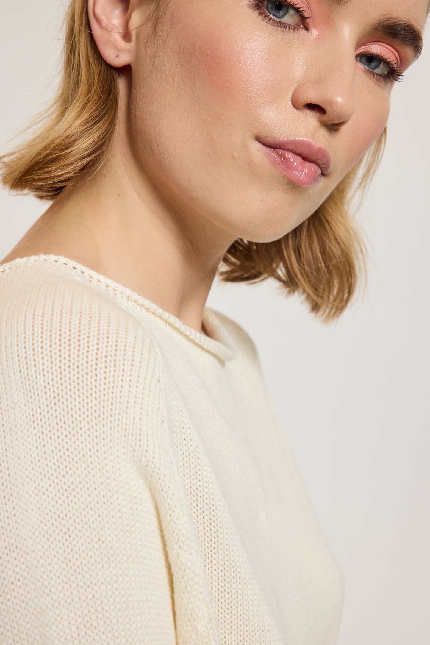 PULL COL BATEAU BLANC