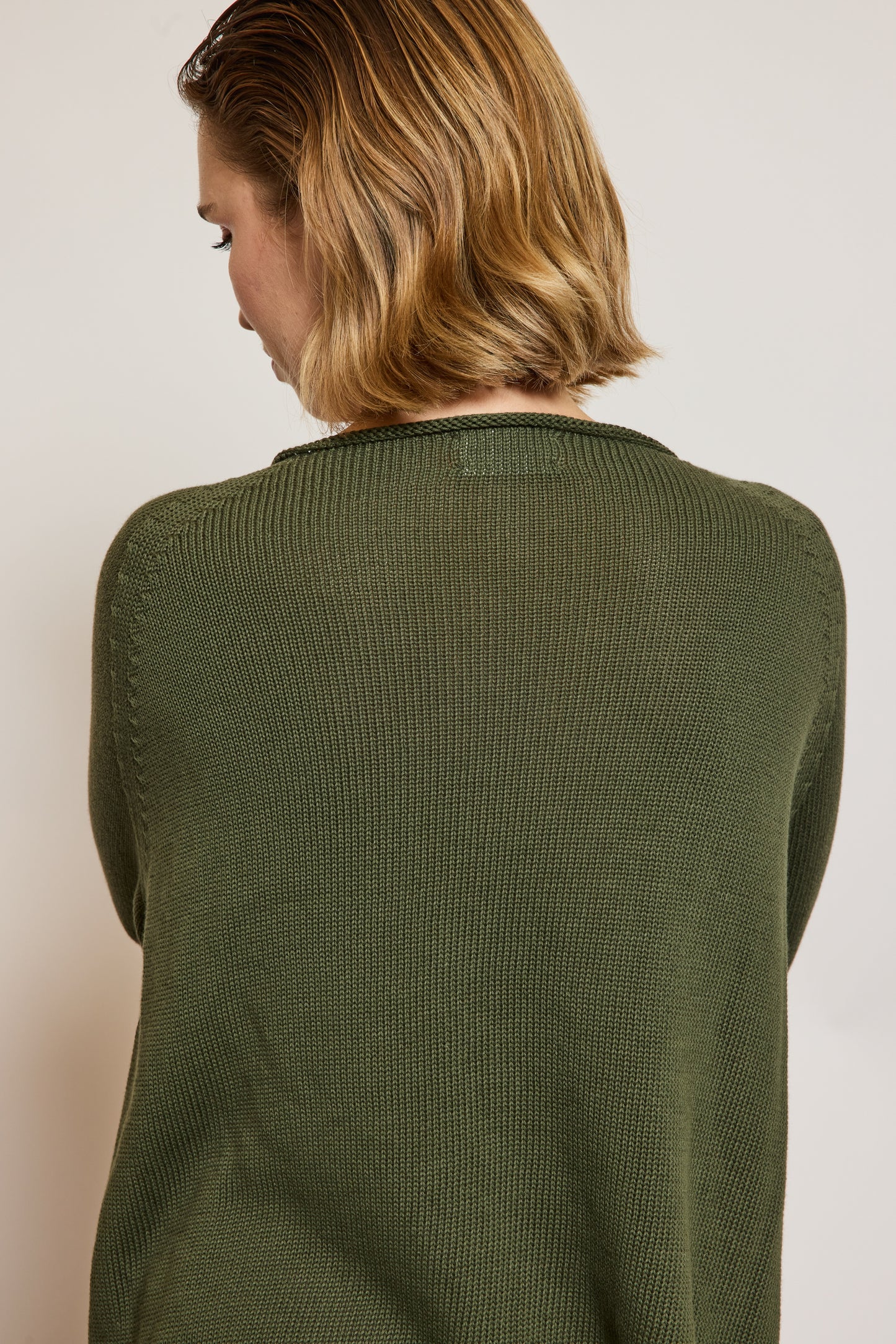 PULL COL BATEAU OLIVE