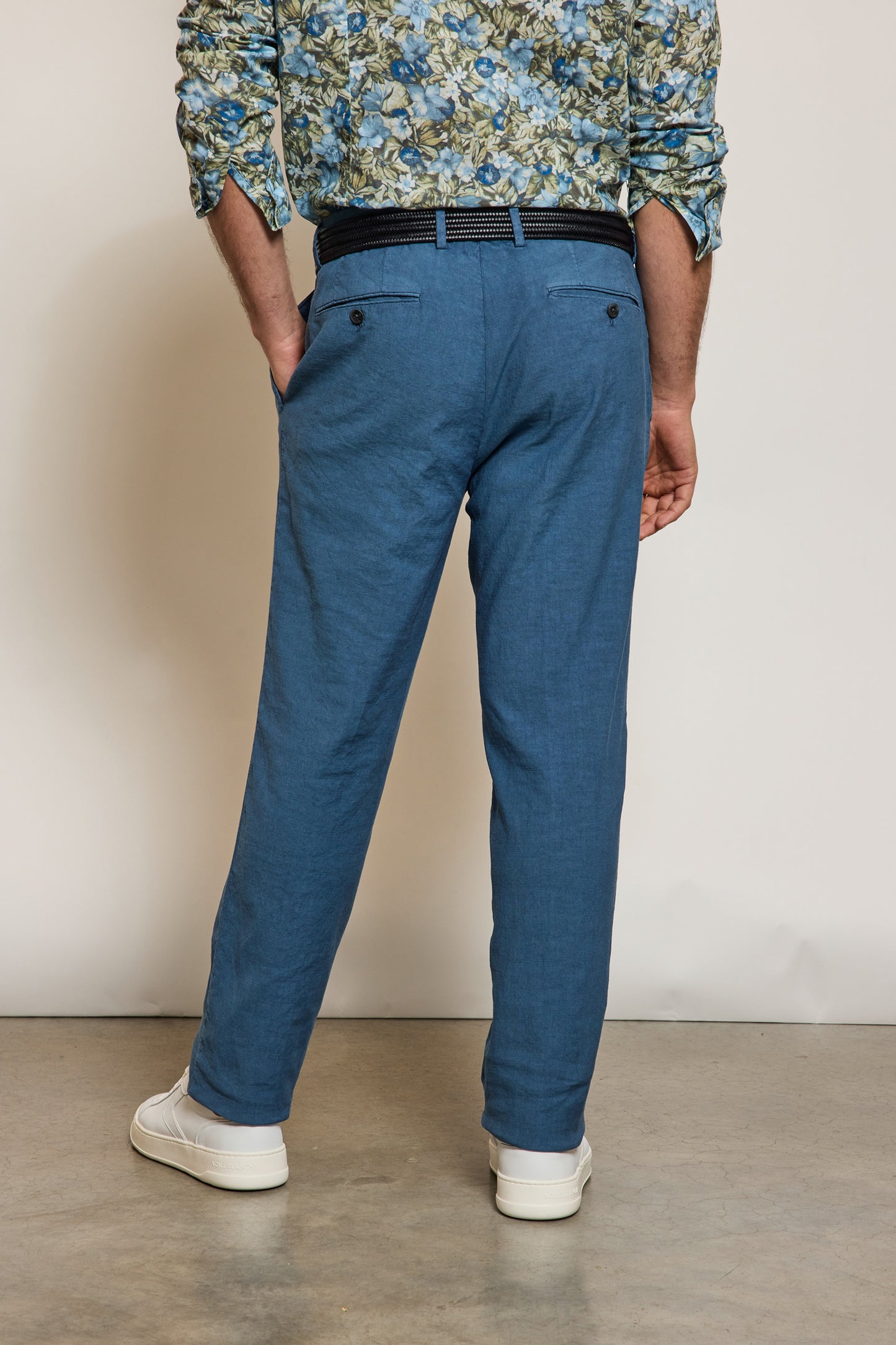 PANTALON À PINCES BLEU