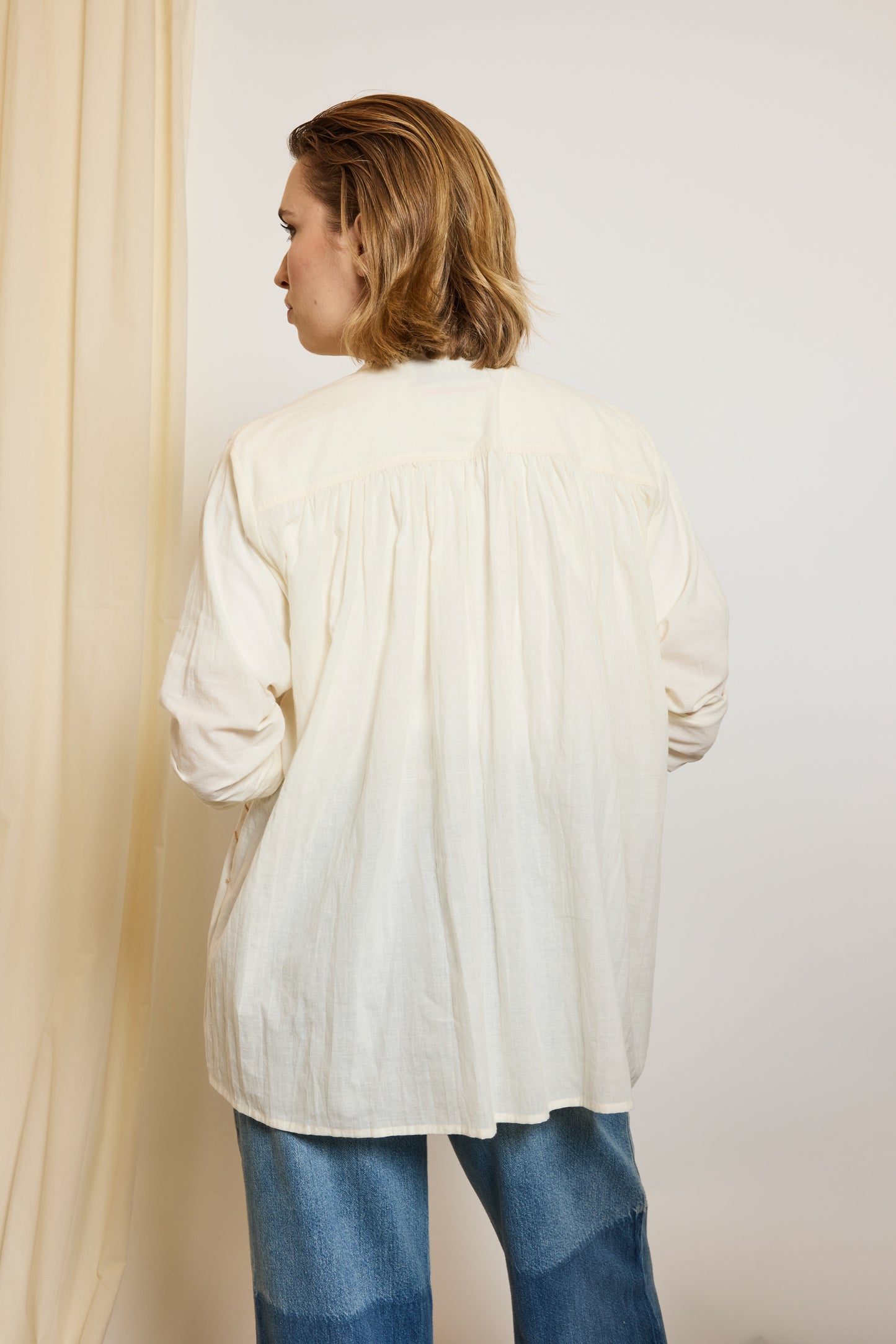 BLOUSE PLAGE BRODÉ BLANC