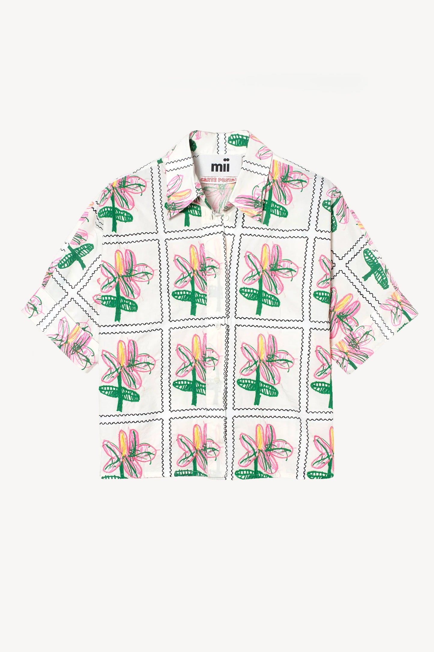 EMBROIDERED MINA SHIRT FLOWERS
