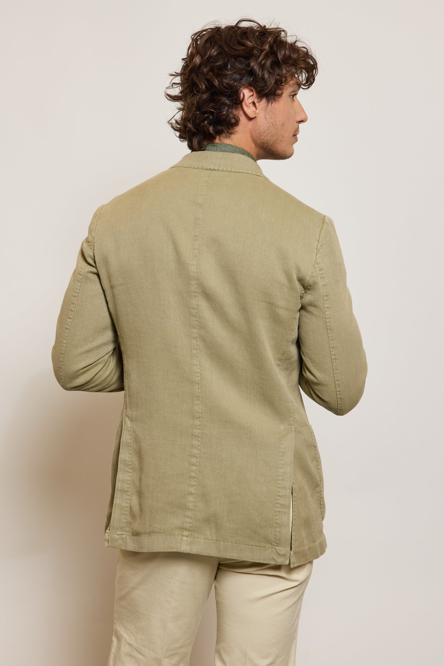 VESTE EN COTON & RAMIE SAUGE