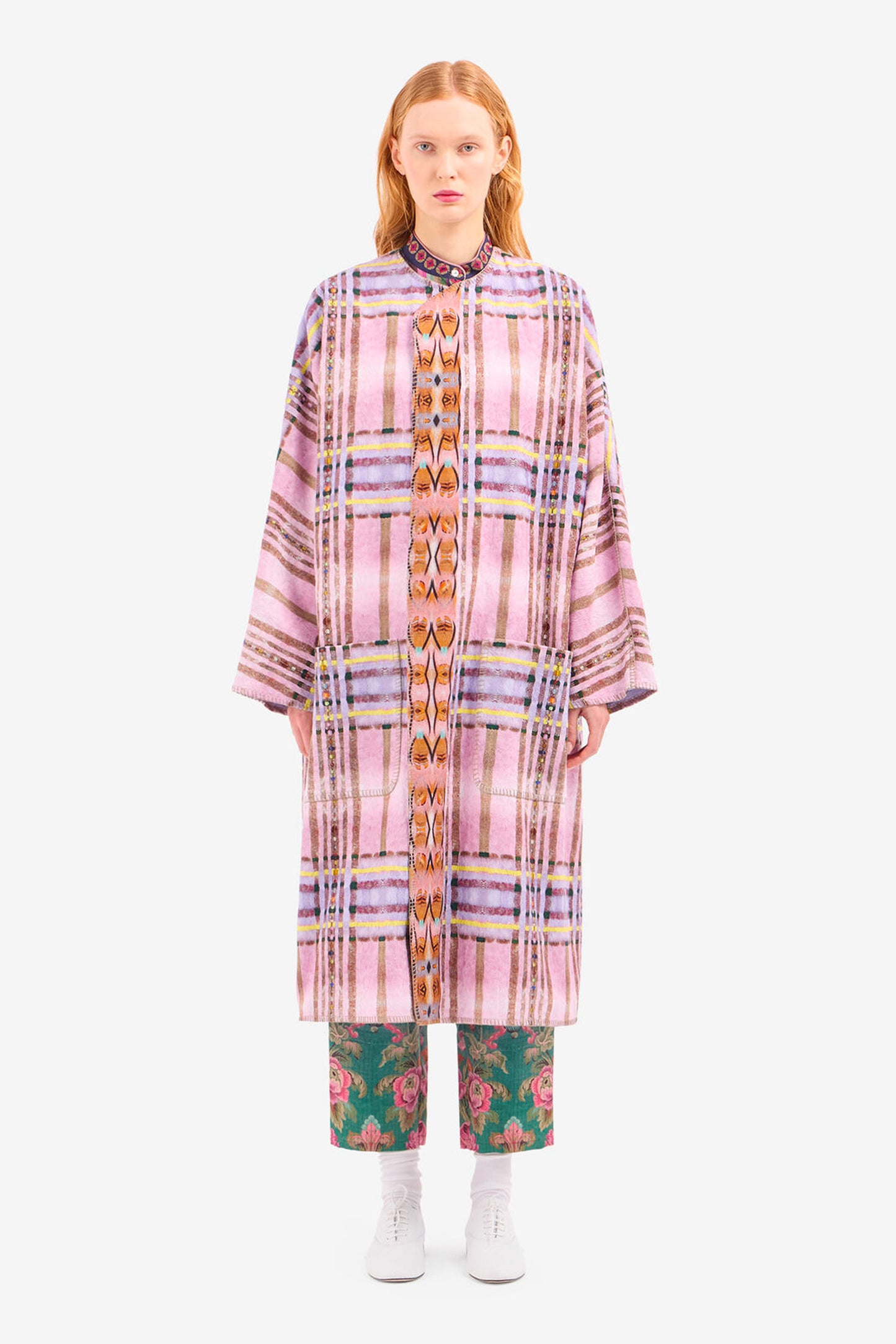 MANTEAU LOSANGES VIOLET