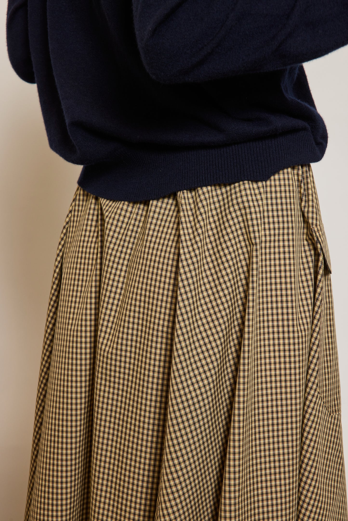 JUPE EN POPELINE MOUTARDE