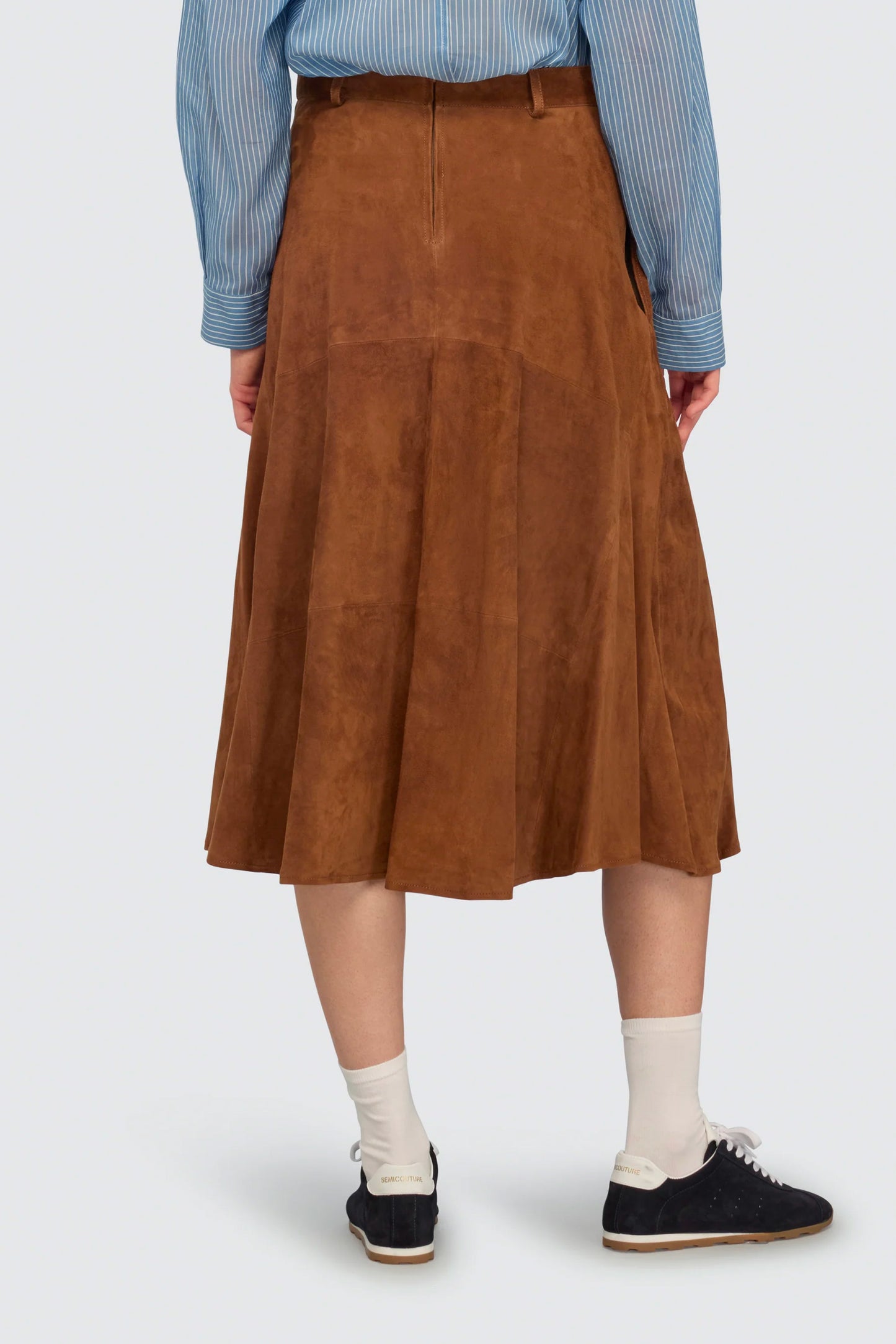 JUPE EN PEAU CAMEL
