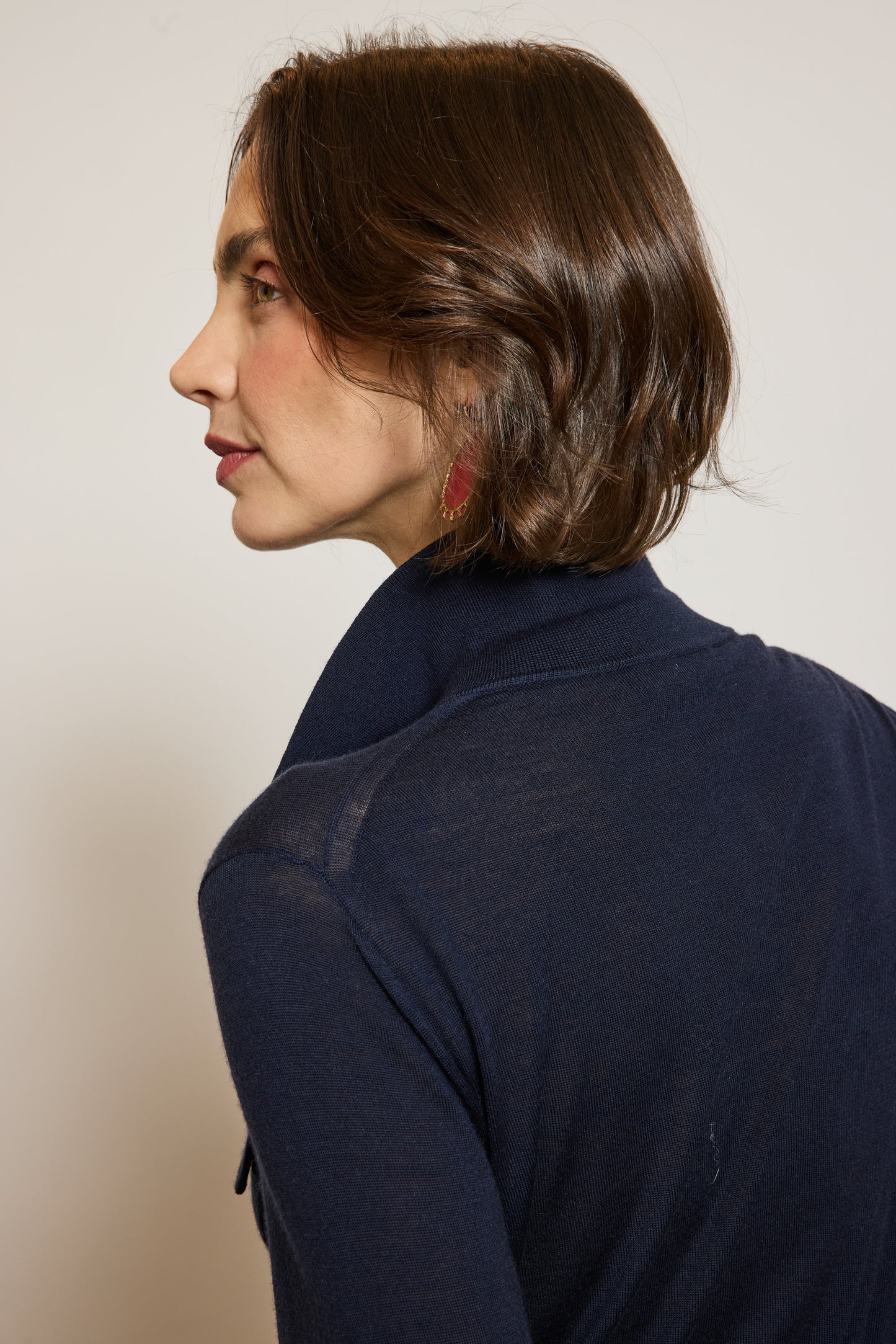 CHEMISE EN MAILLE MARINE